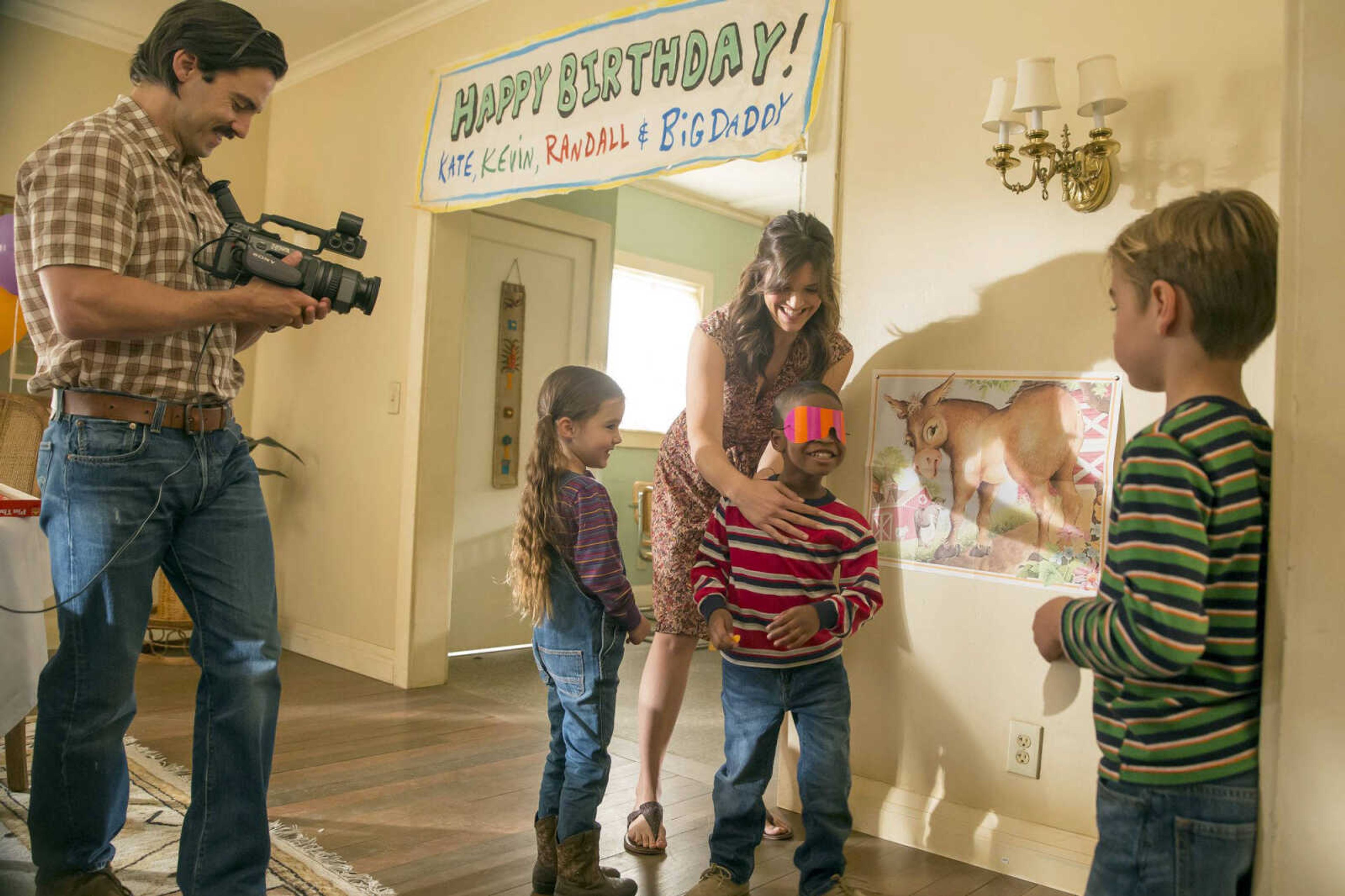 Milo Ventimiglia and Mandy Moore in a scene from "This is Us." The show was nominated for an Emmy Award for outstanding drama series Thursday.