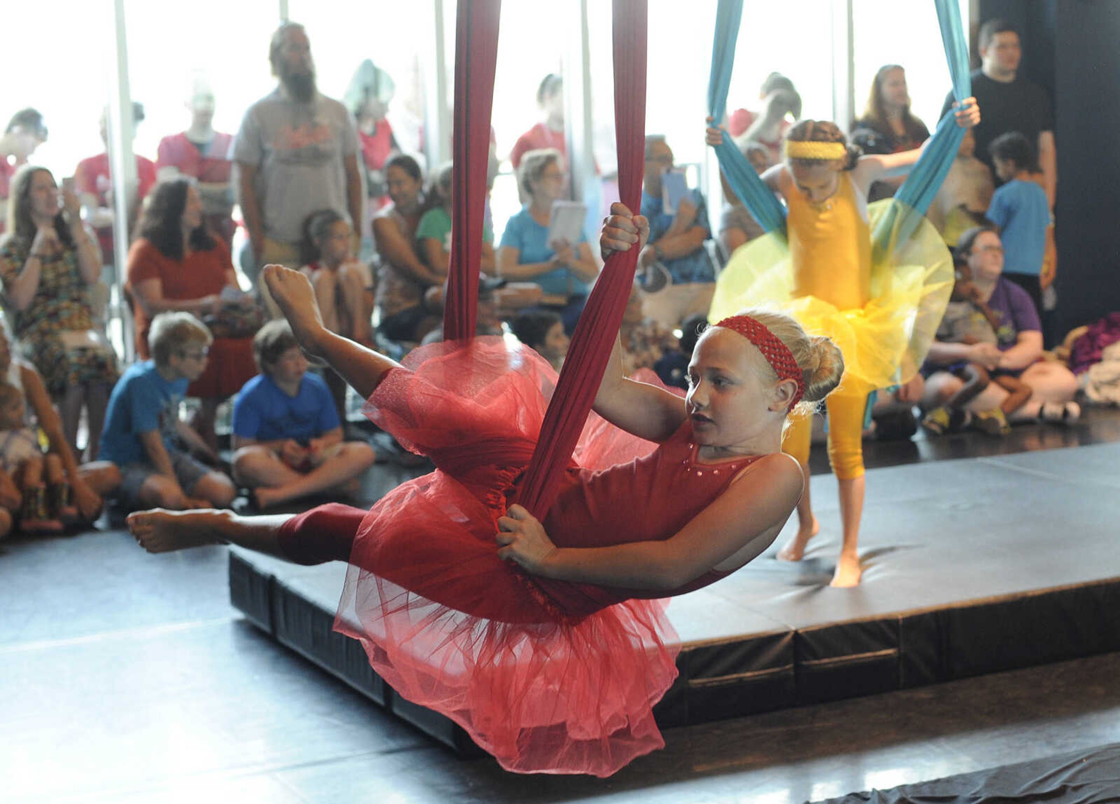 FRED LYNCH ~ flynch@semissourian.com
Dancers perform aerial arts Saturday, June 16, 2018 at the Summer Arts Festival at the River Campus.