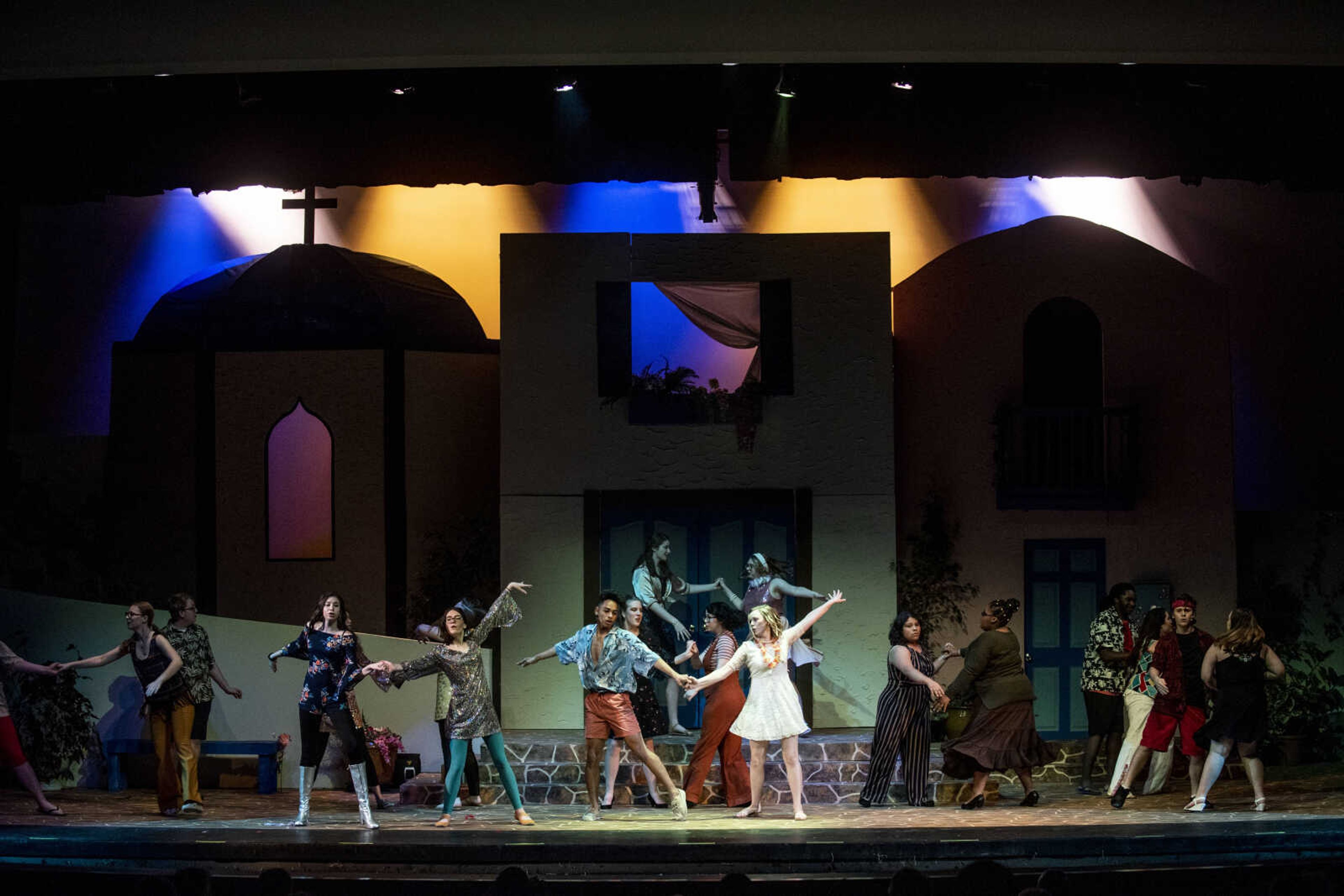 The cast of Cape Central High School's spring musical production of "Mamma Mia!" perform during media night Wednesday, April 10, 2019, in Cape Girardeau.