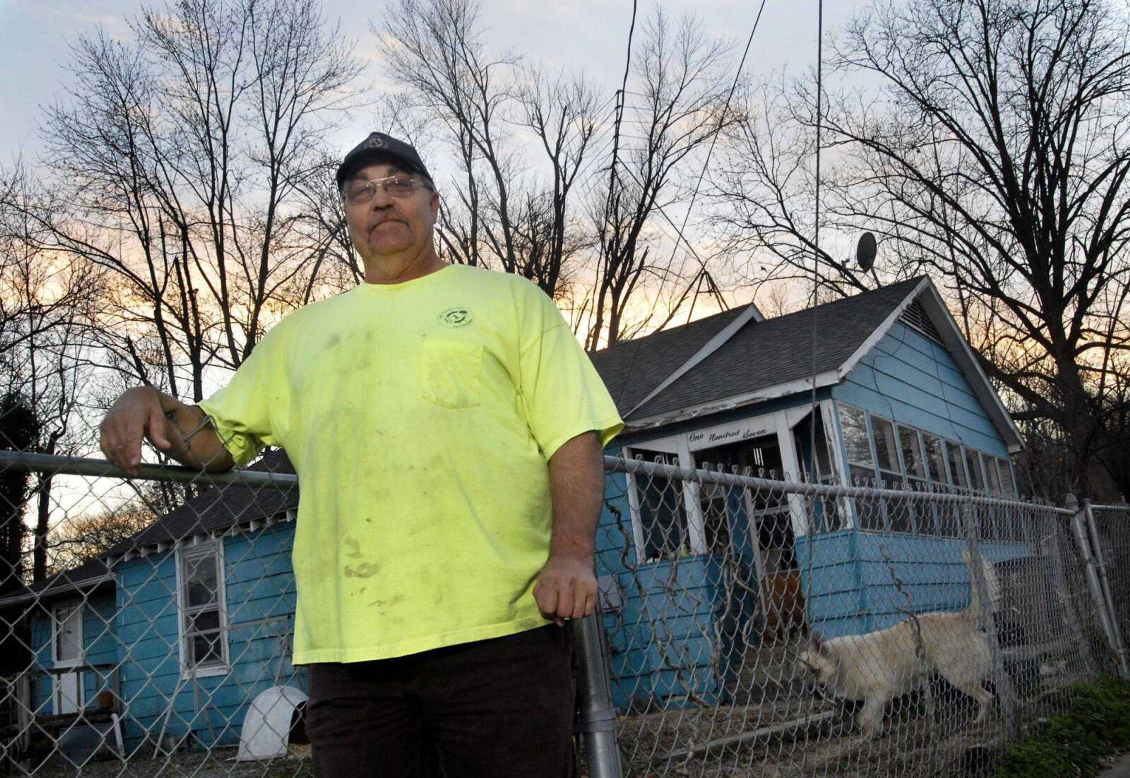 Jerry Pledger stands in front of his home on Mill Street in Cape Girardeau, where he has lived since 1989. The residents of his neighborhood will soon be moving to make way for the casino. (Kristin Eberts)