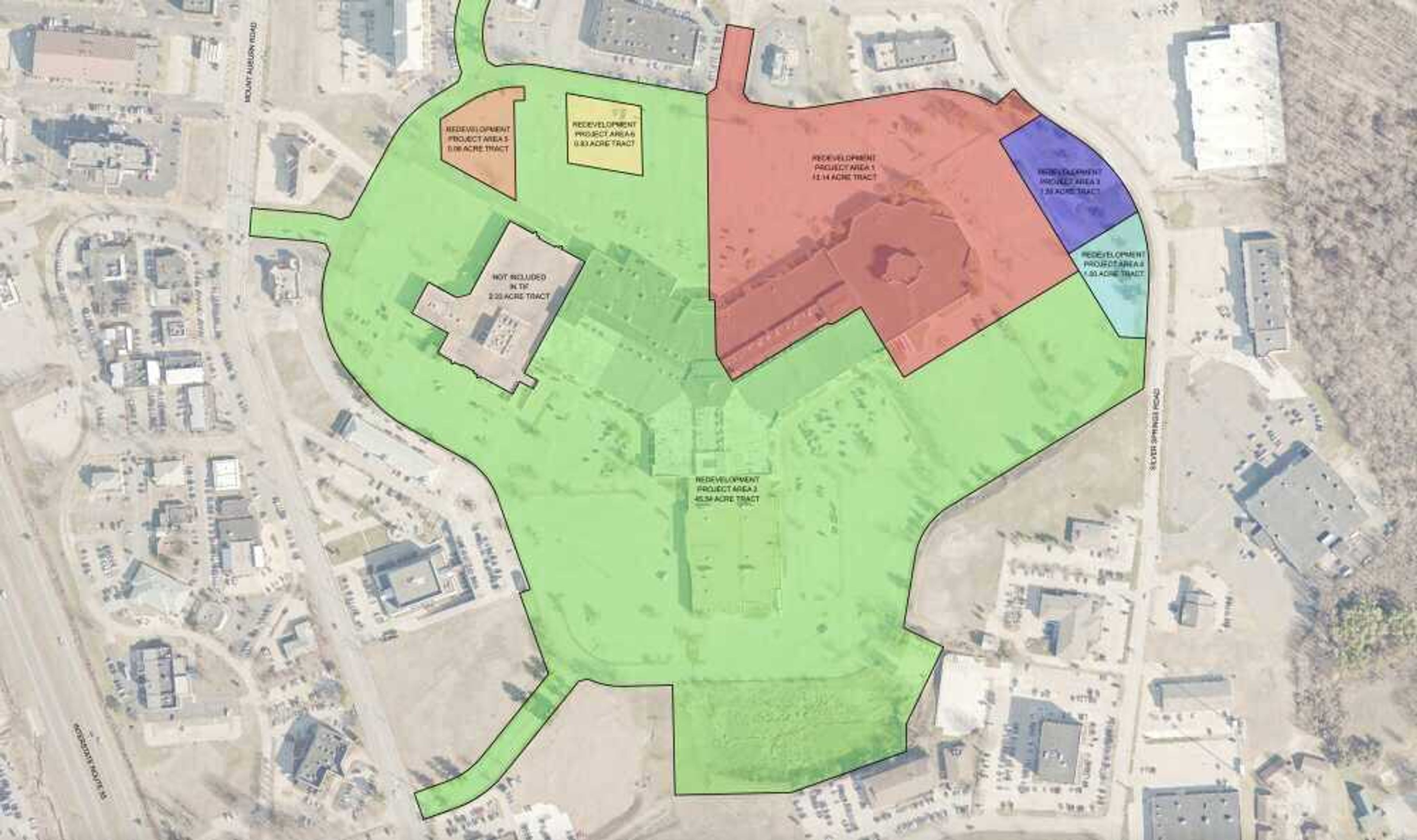 A West Park Mall redevelopment plan, proposed by River City Centre LLC, includes reconstruction of much of the building and development of out-parcel tracts around the 65-acre site perimeter.