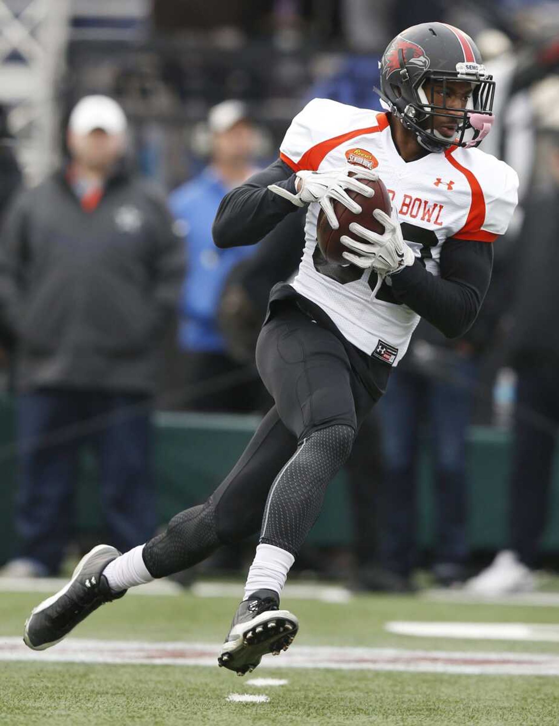 Southeast Missouri State wide receiver Paul McRoberts runs through drills during Wednesday's practice.