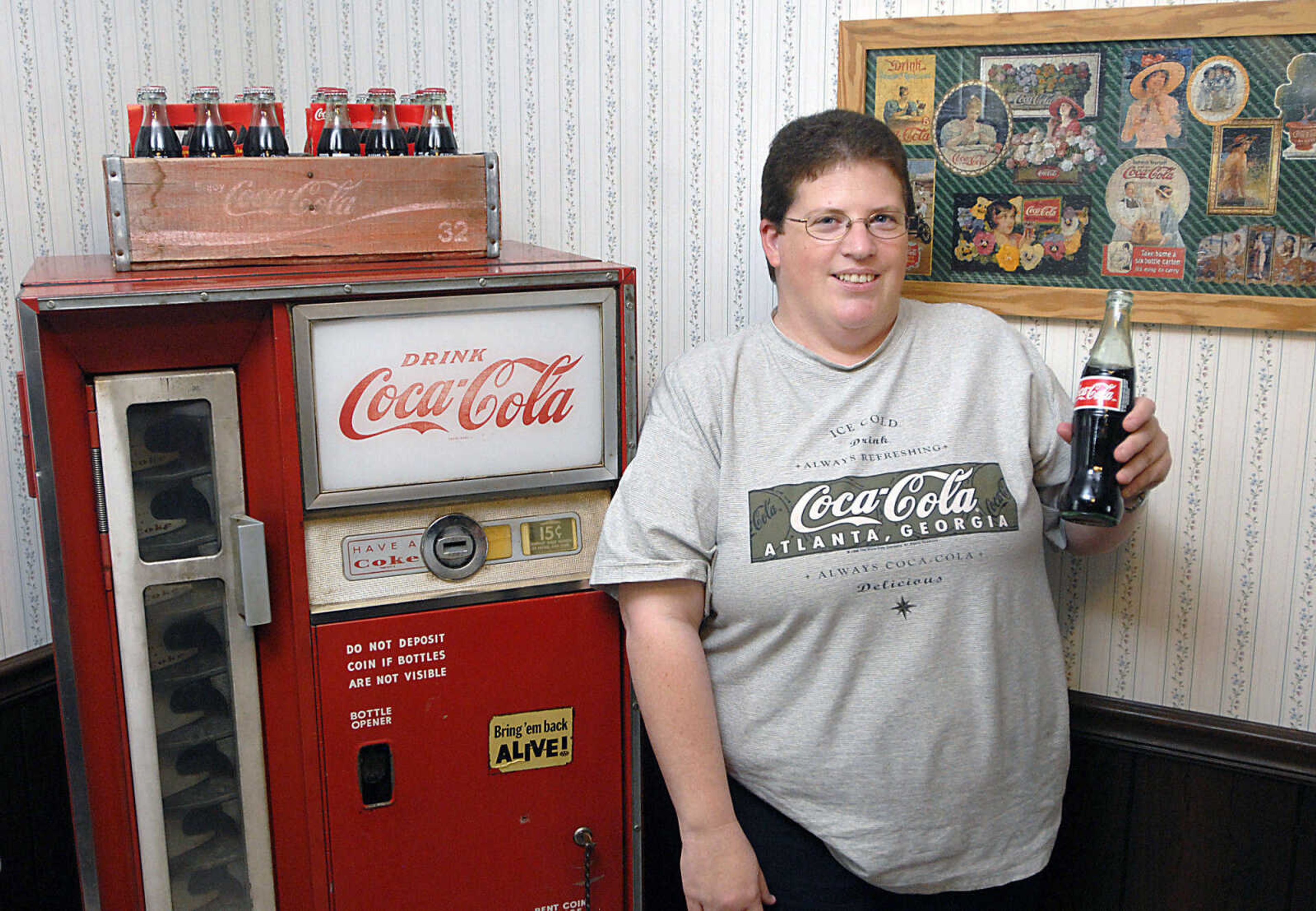 KIT DOYLE ~ kdoyle@semissourian.com
Leah Kortmeyer with one her more unique collectibles: a vintage vending machine.