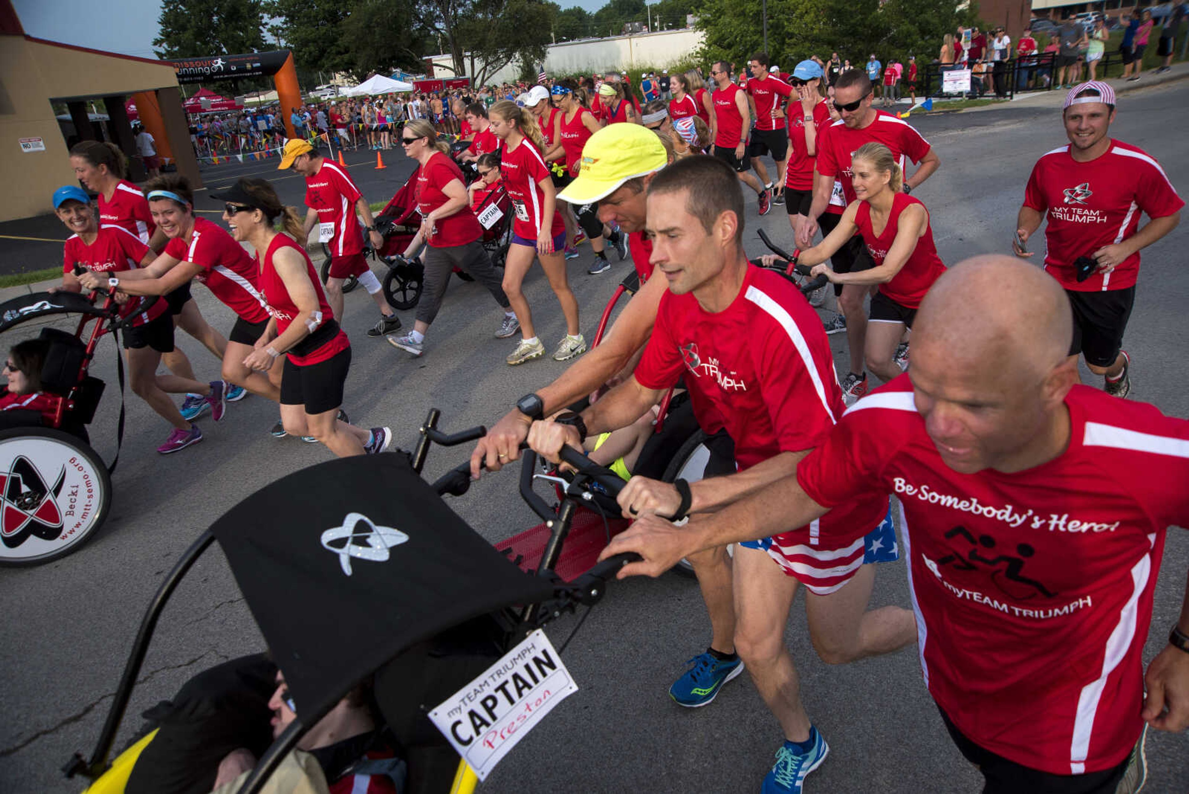 Runners take off during the Independence Day 5k for Jackson Parks and Recreation's July 4th celebration Tuesday, July 4, 2017 in Jackson City Park.