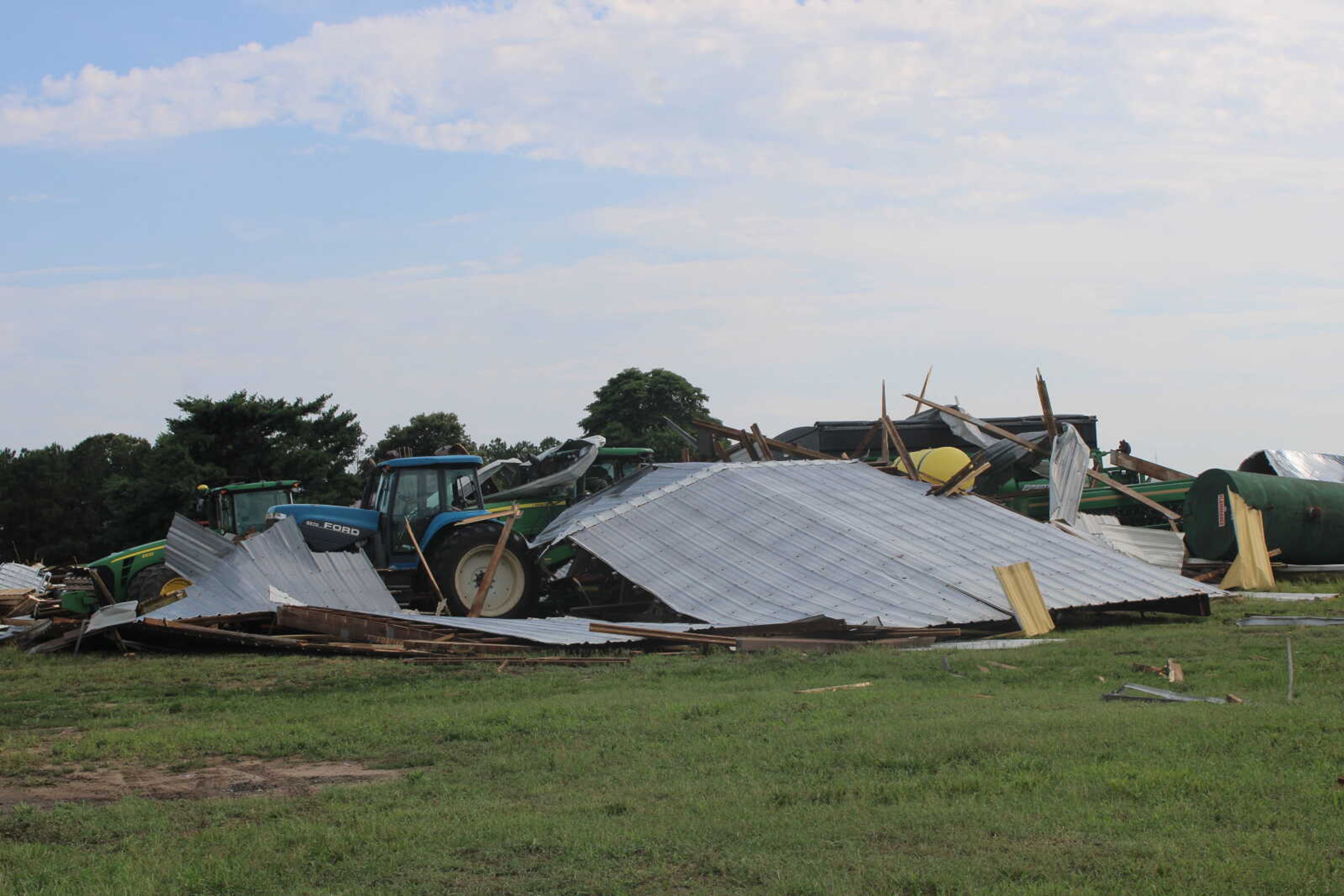 Damage from storm at the intersection of Hwy O and CR 532