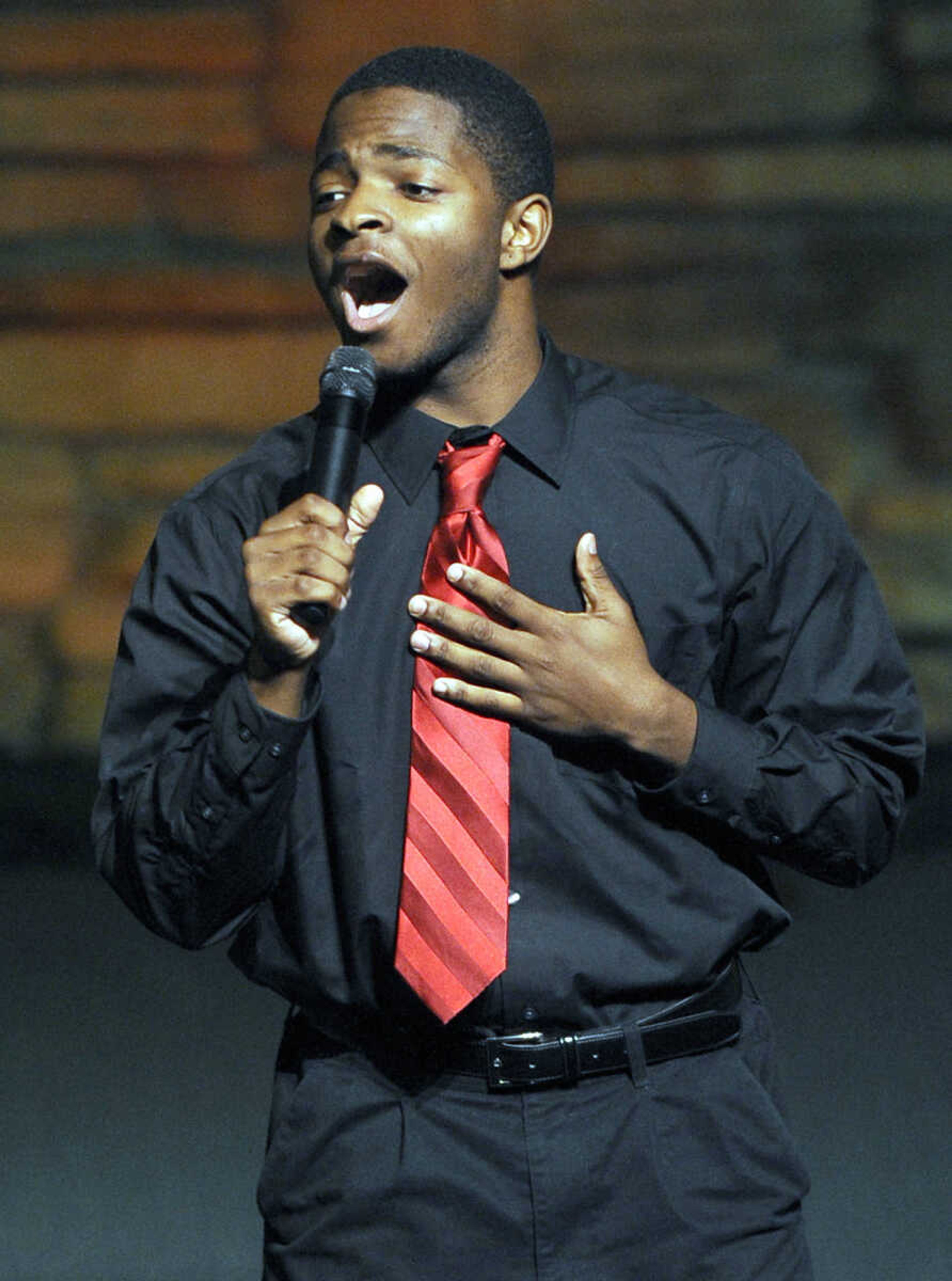 Brodrick Twiggs sings "Sleigh Ride" at the Sounds of the Season Christmas concert.