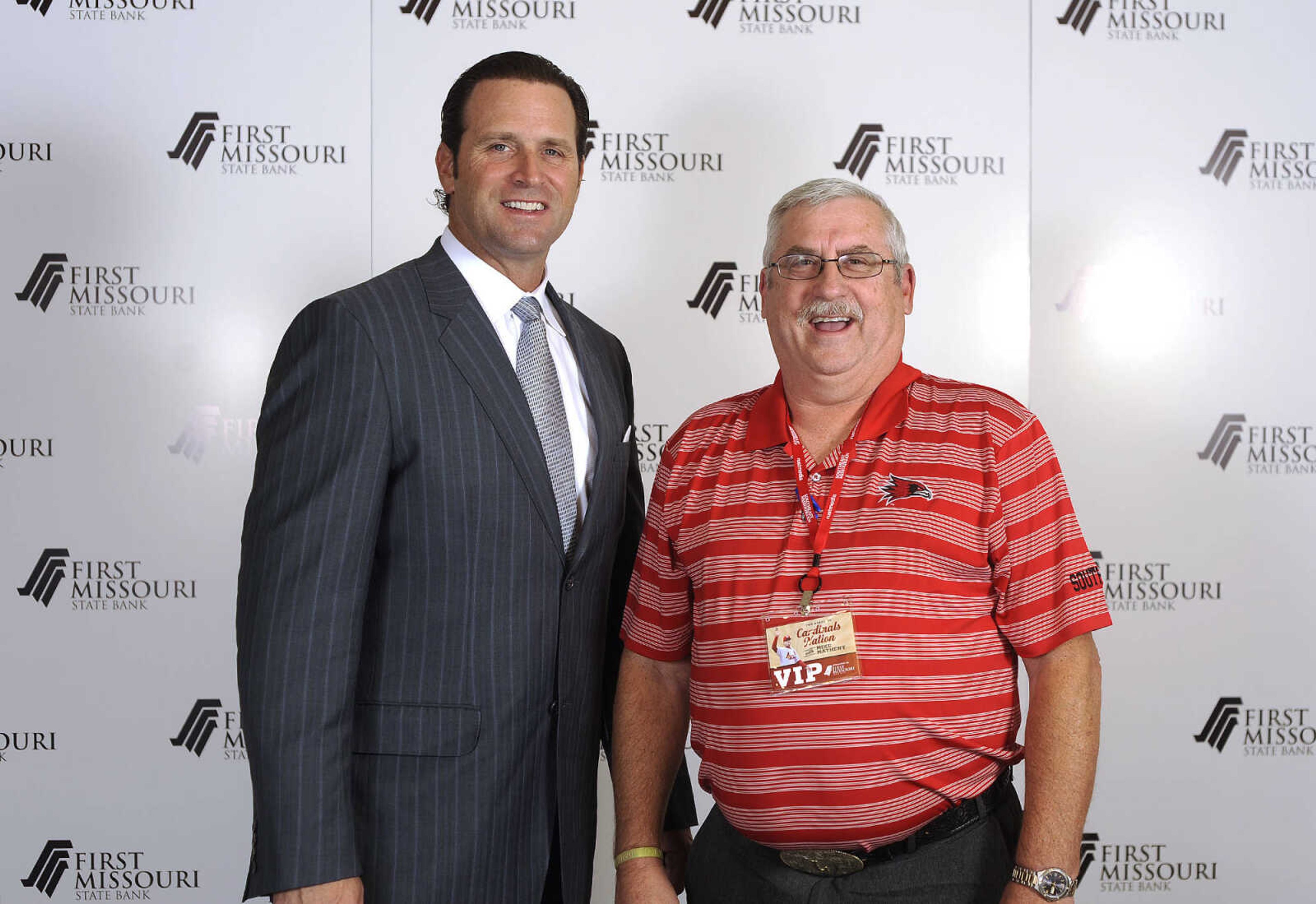 LAURA SIMON ~ lsimon@semissourian.com

Mike Matheny, manager of the St. Louis Cardinals, poses with fans during a VIP reception, Wednesday, Dec. 2, 2015, at Southeast Missouri State University's River Campus. "The State of Cardinals Nation" was presented by First Missouri State Bank.