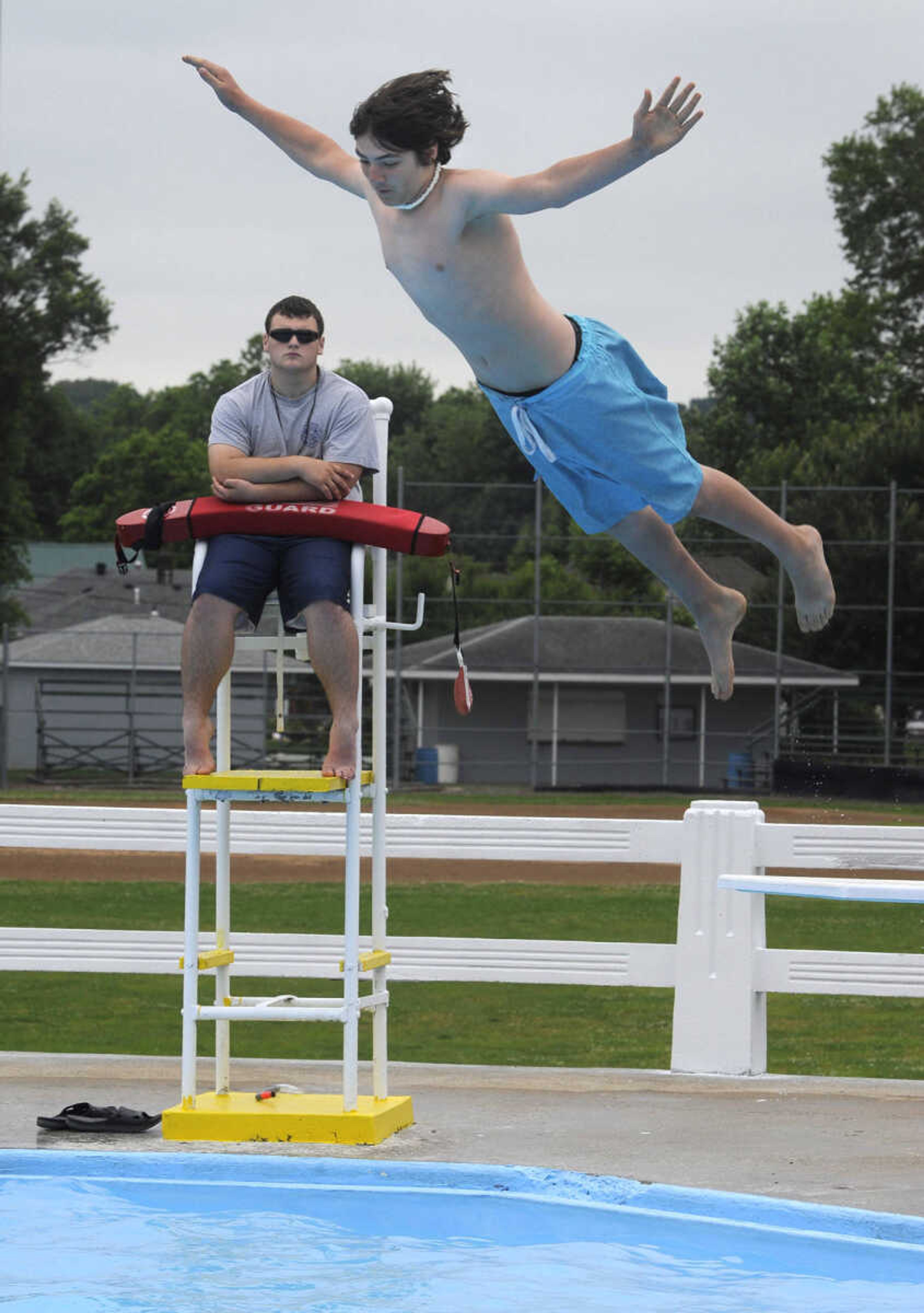 Fun at Harmon Field swimming pool Sunday, May 31, 2015 in Chaffee, Missouri.