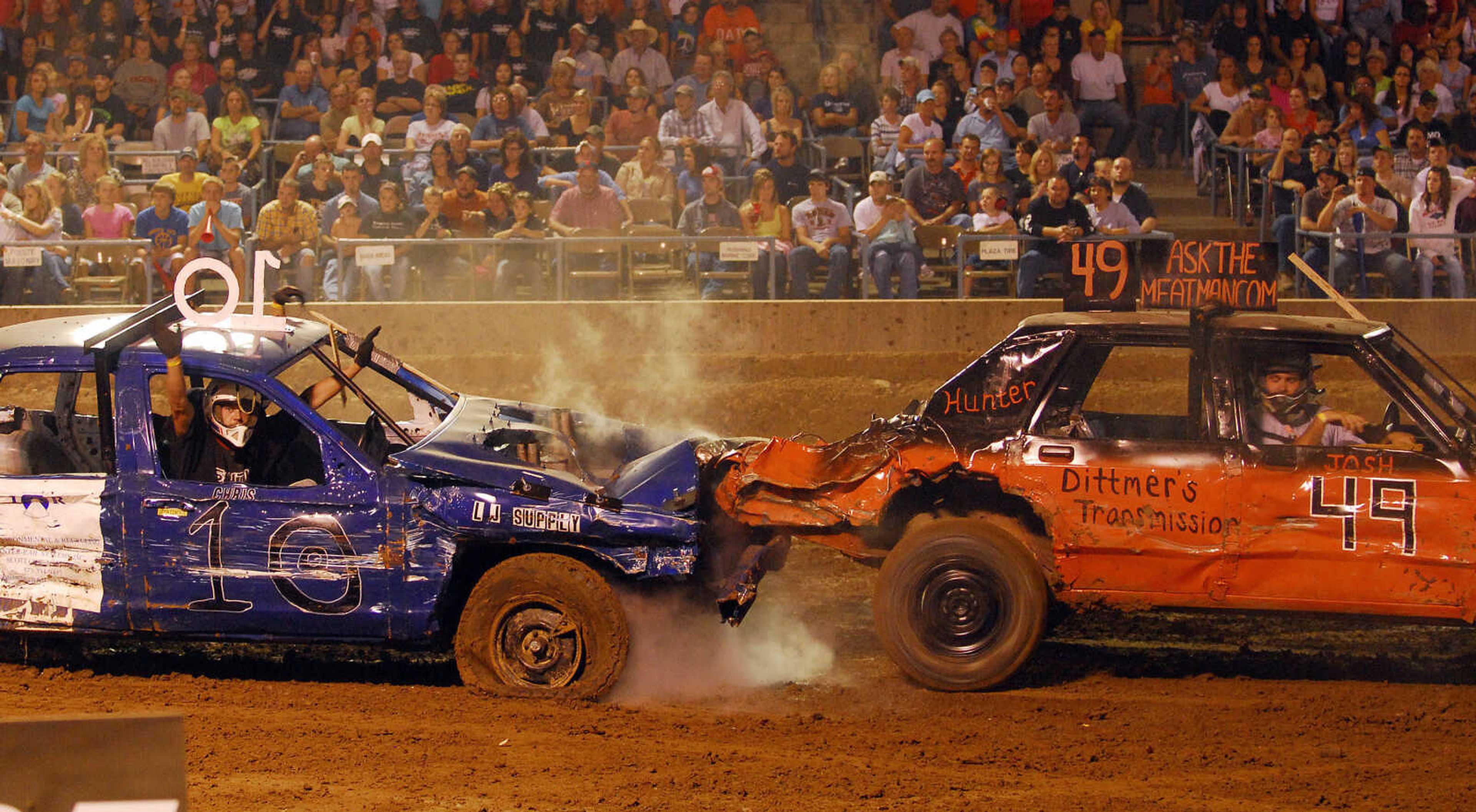 LAURA SIMON~lsimon@semissourian.com
The dual demolition derby at the 155th Annual SEMO District Fair Tuesday, September 14, 2010.