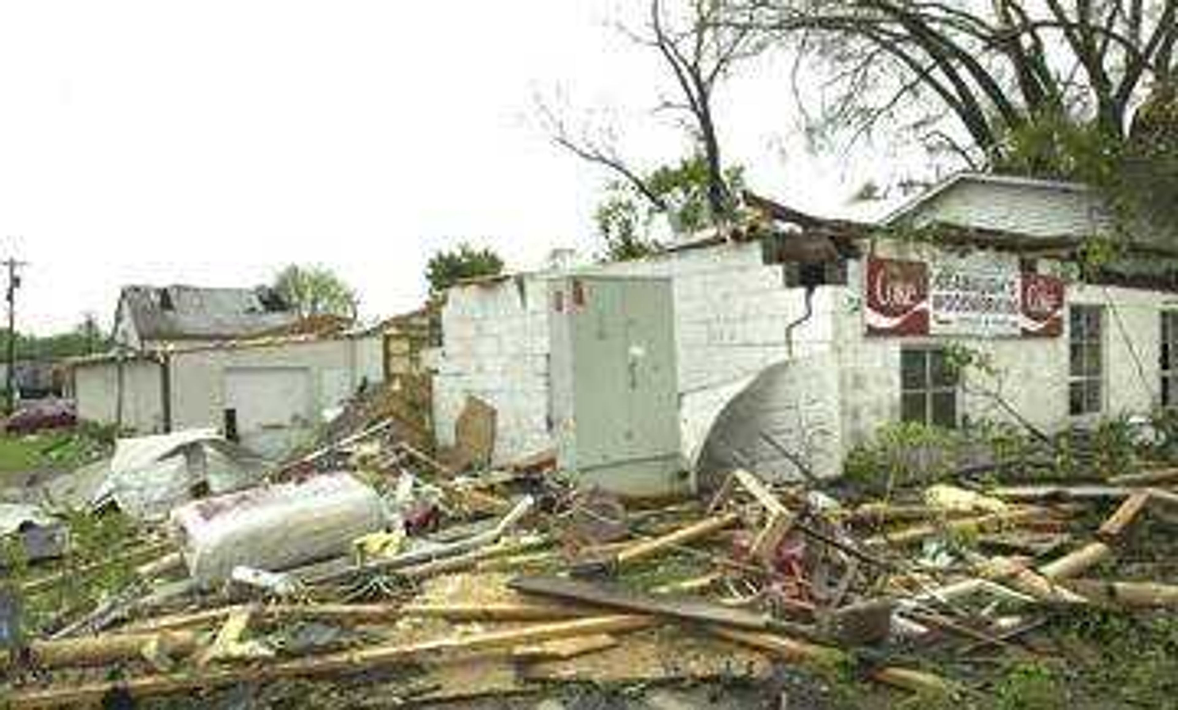 Seabaugh's Woodworking was heavily damaged in Tuesday night's tornado which touched down in Jackson.