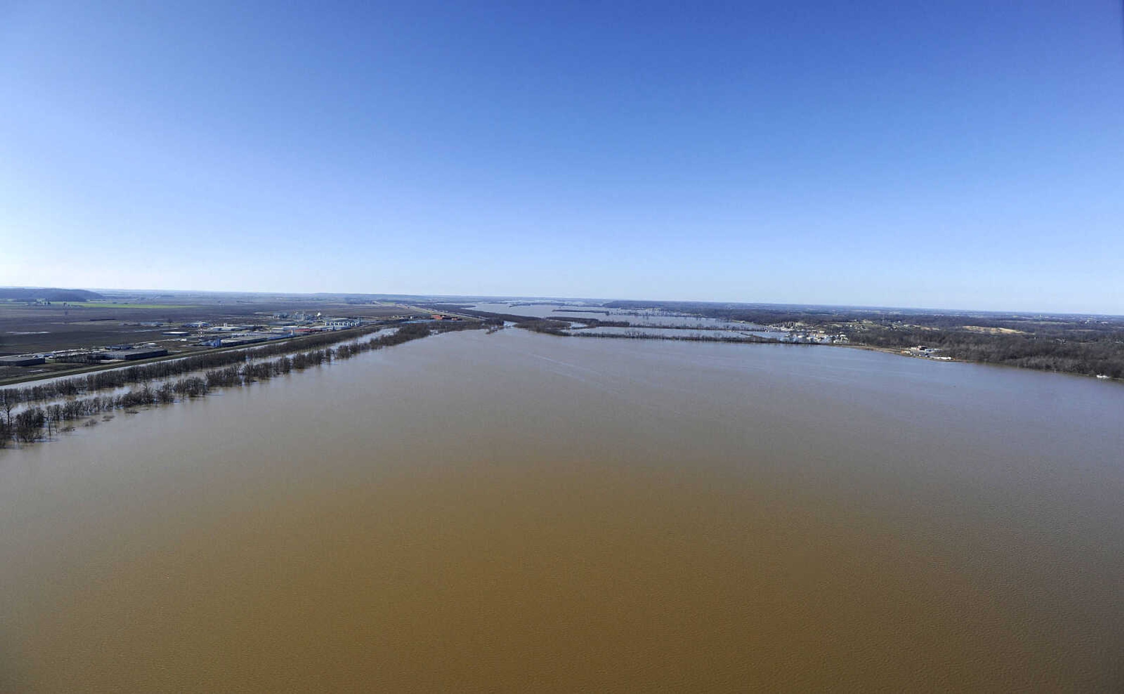 LAURA SIMON ~ lsimon@semissourian.com

Floodwater from the Diversion Channel spreads across the horizon near Cape Girardeau, Saturday, Jan. 2, 2016.