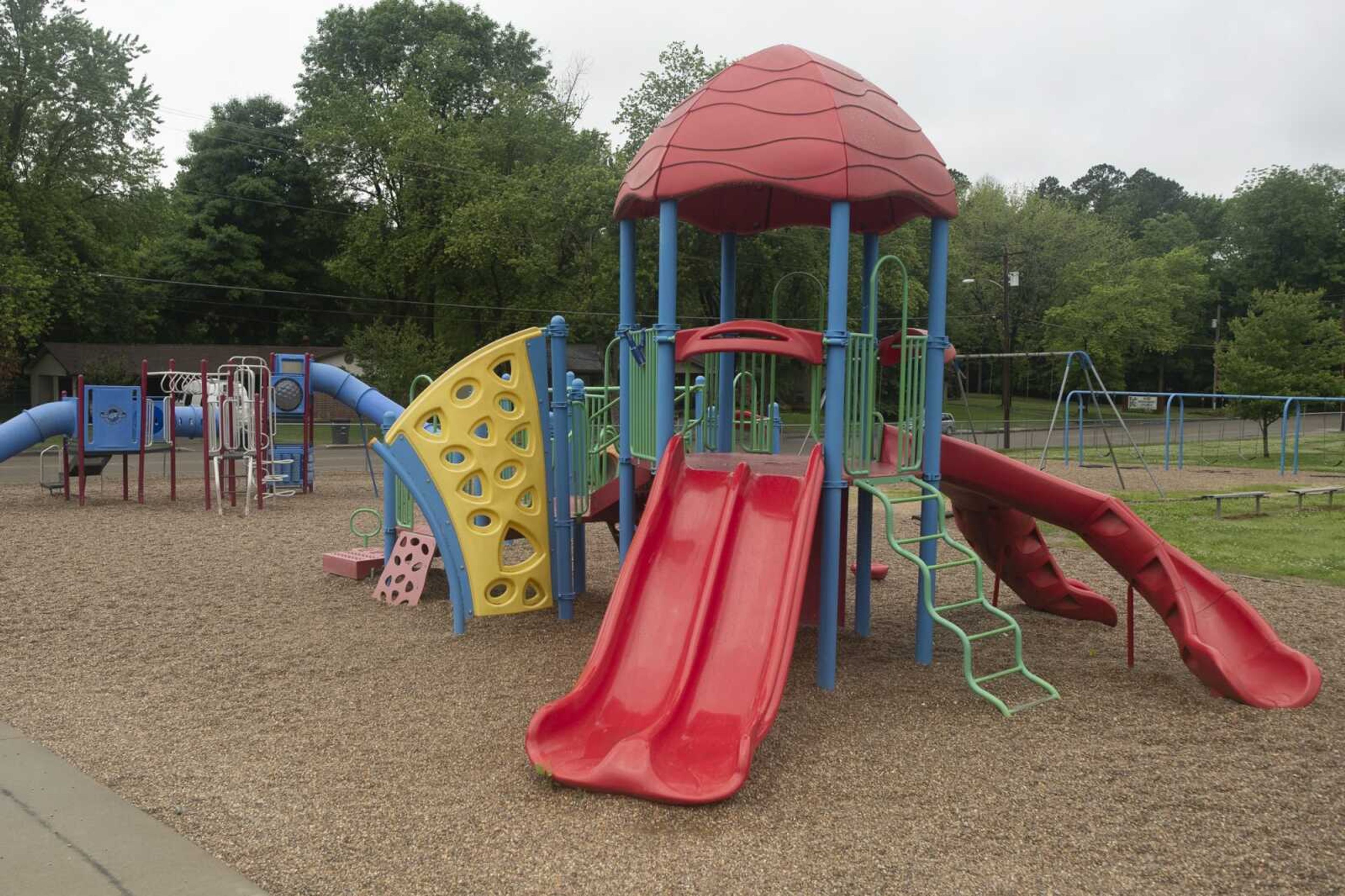 An empty playground is seen Wednesday at Clippard Elementary School in Cape Girardeau.