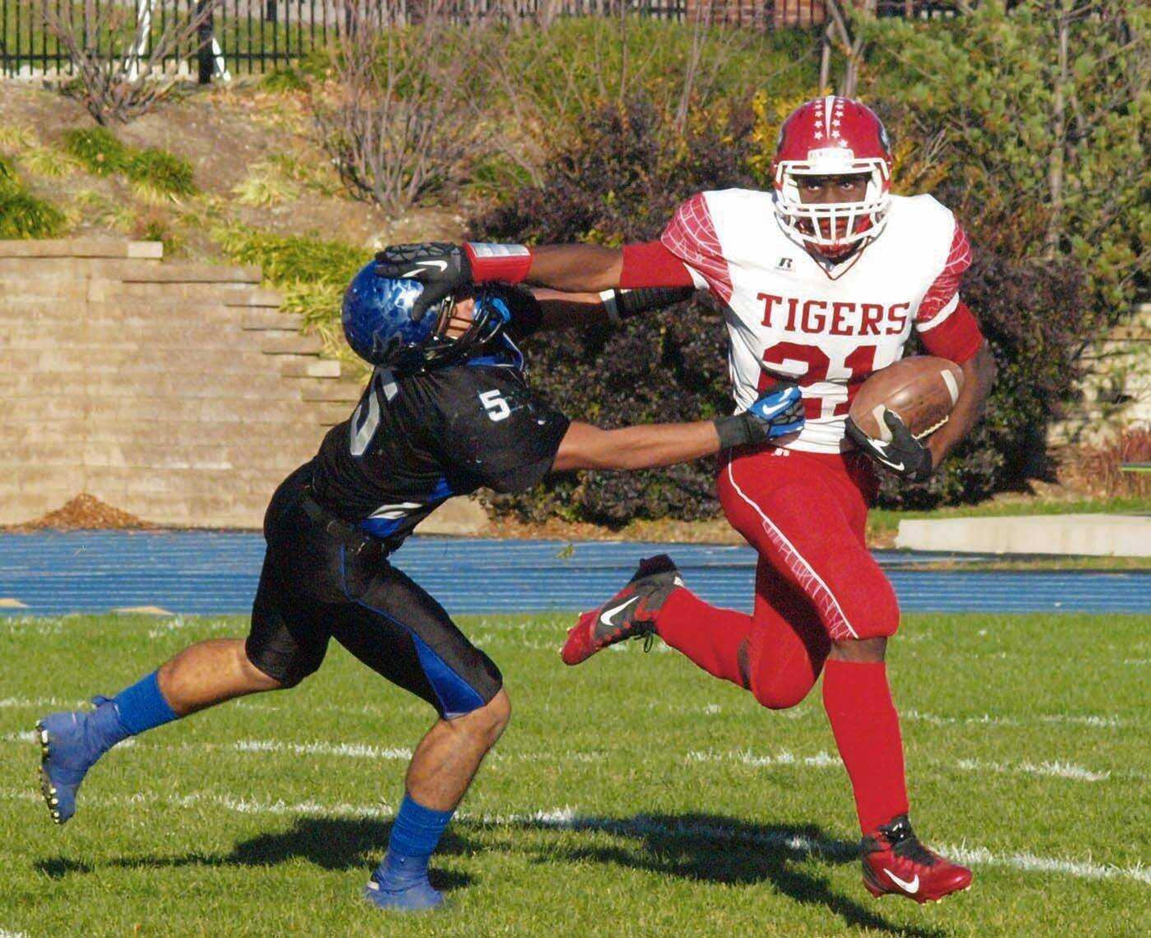 Caruthersville running back Darrell Monroe rushed for 1,430 yards (11 yards per carry) and added 433 yards receiving (36.1 yards per catch) his senior season to win the Carr Trophy, which goes to the top player in the SEMO Conference. (MATTHEW DUCKWORTH ~ Democrat Argus)