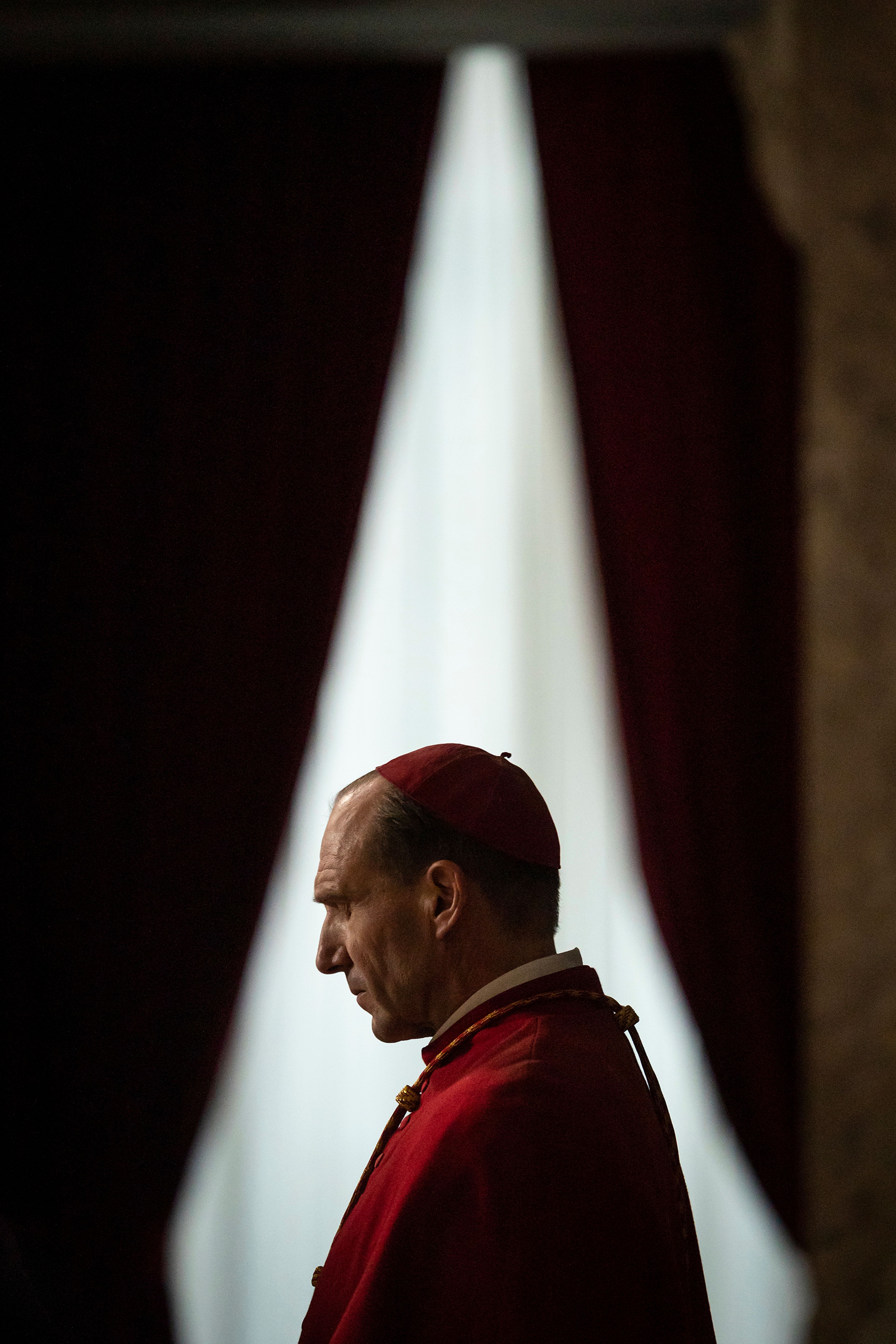 This image released by Focus Features shows Ralph Fiennes in a scene from "Conclave." (Philippe Antonello/Focus Features via AP)