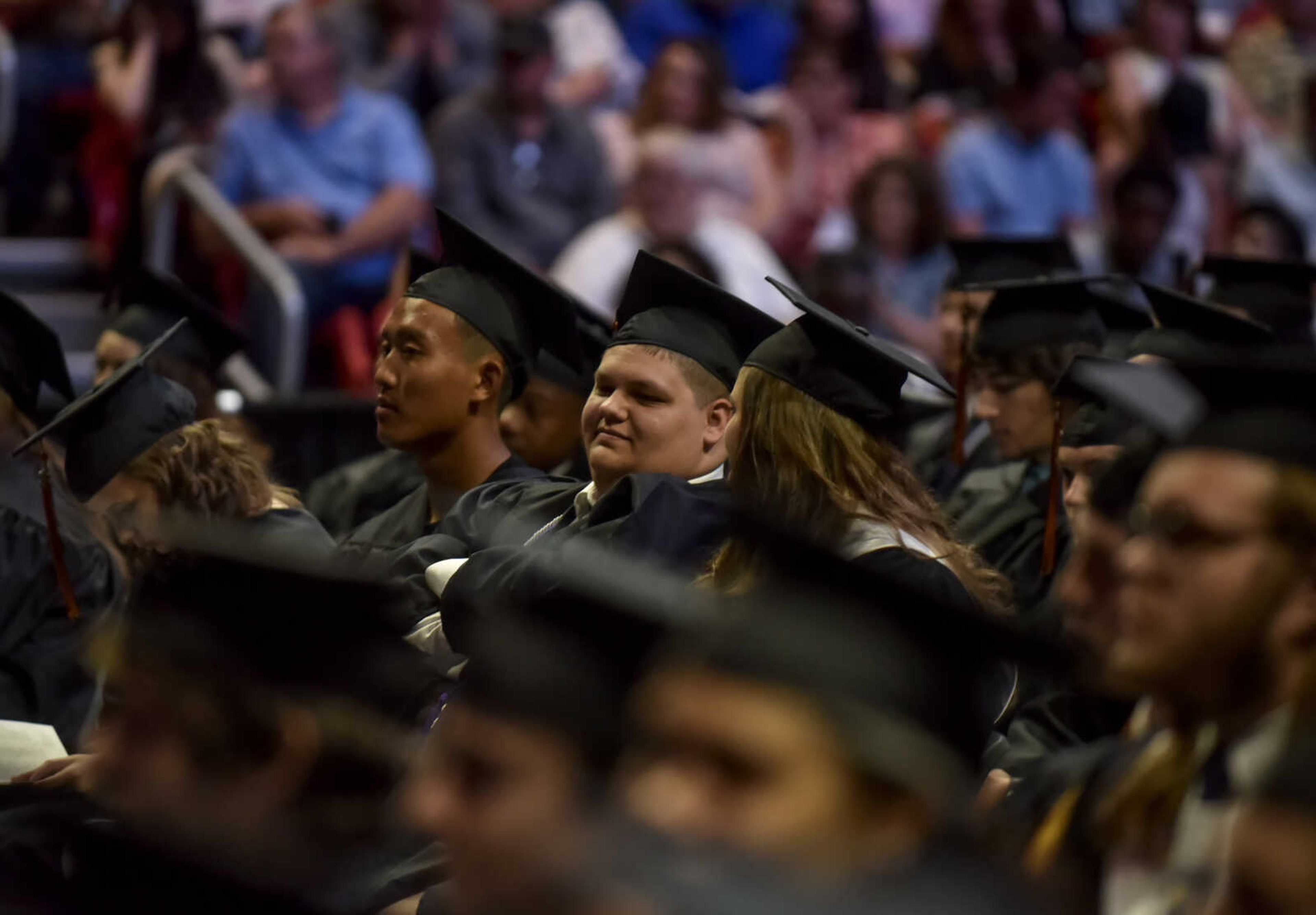 Graduates sit during the Cape Central High School Class of 2018 graduation Sunday, May 13, 2018 at the Show Me Center in Cape Girardeau.