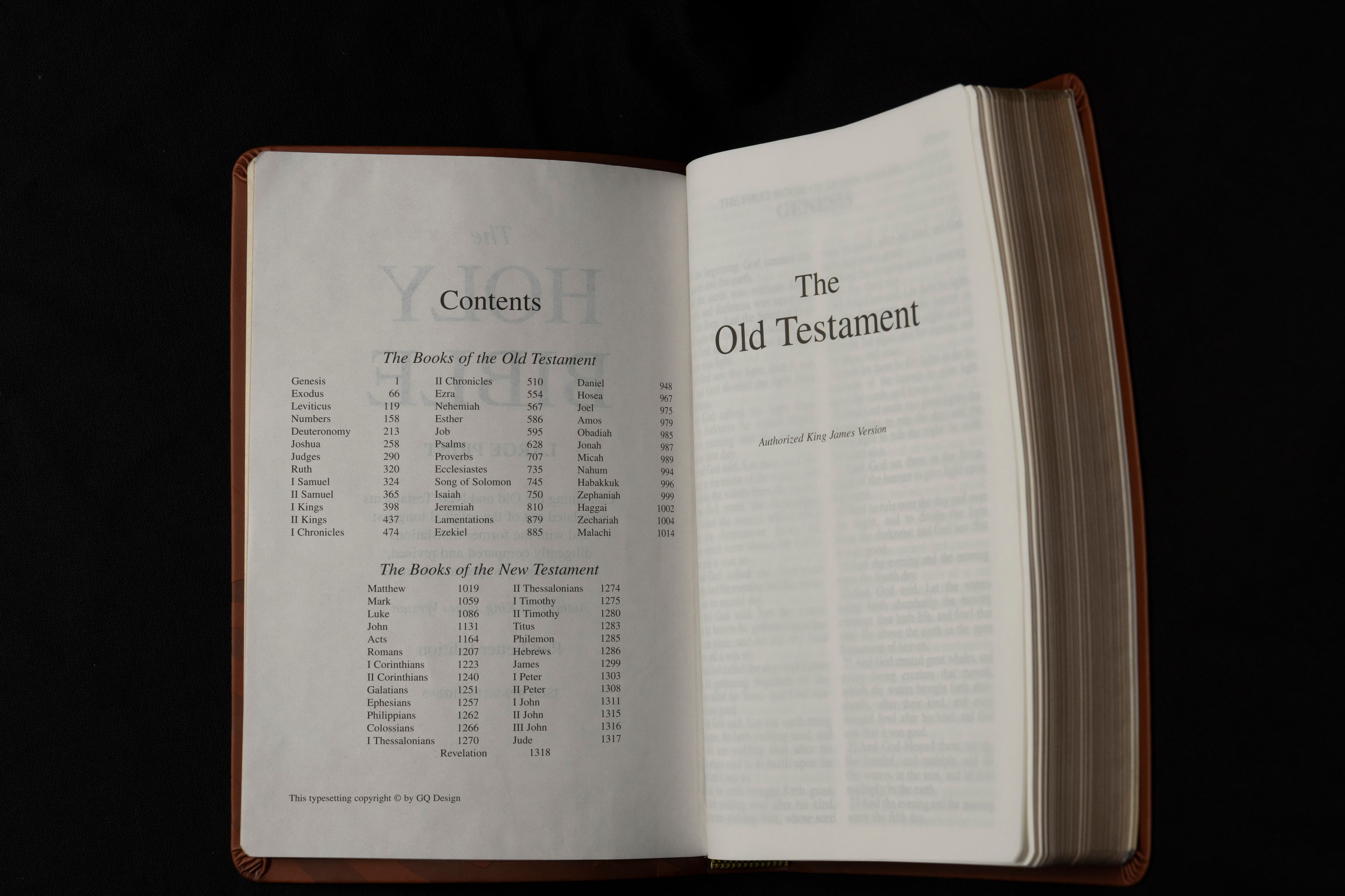 The contents page of Republican presidential nominee former President Donald Trump's "God Bless the USA" Bible in Washington, Tuesday, Oct. 8, 2024. (AP Photo/Ben Curtis)