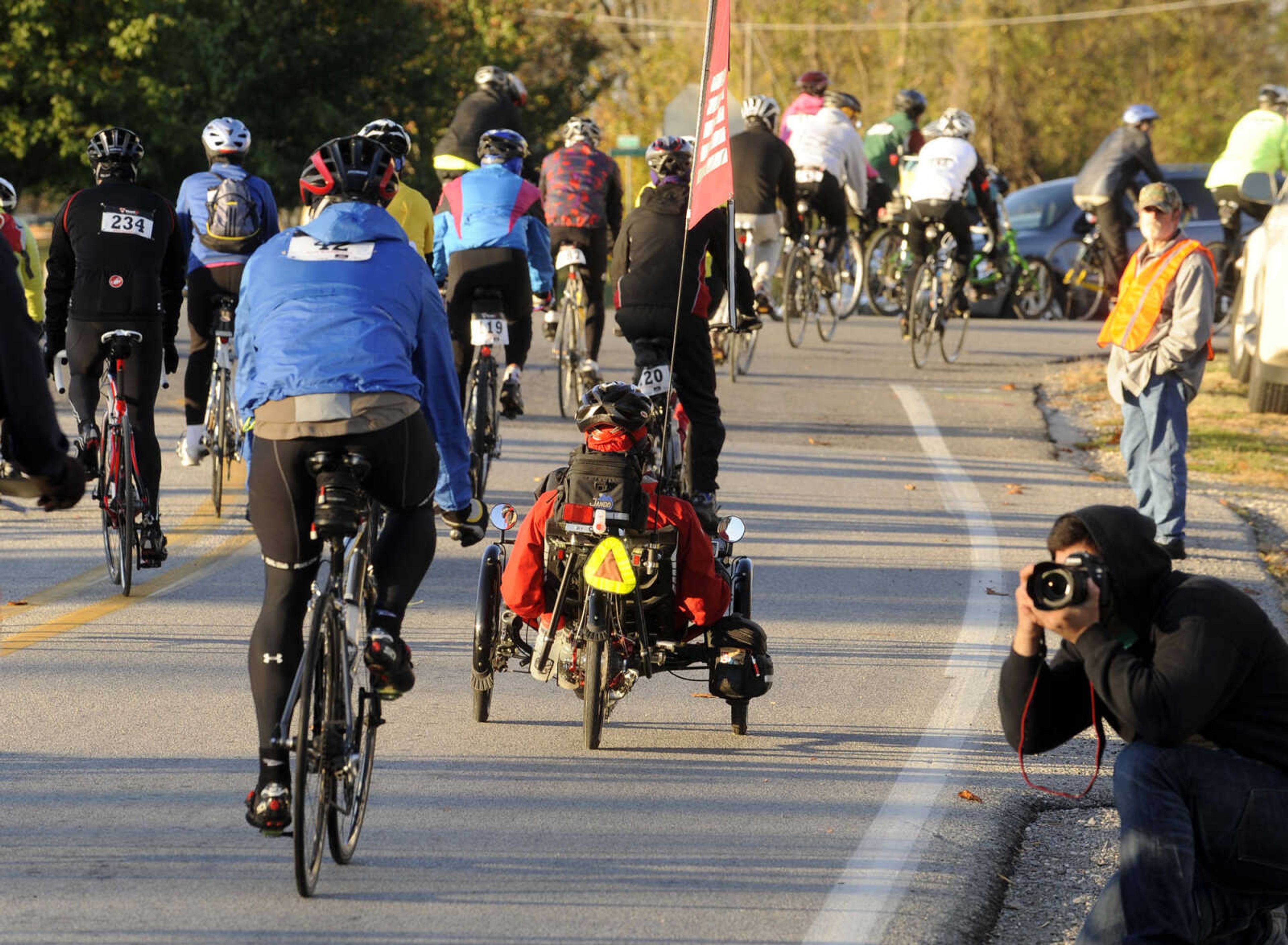 Riders begin the Tour de Shawnee.