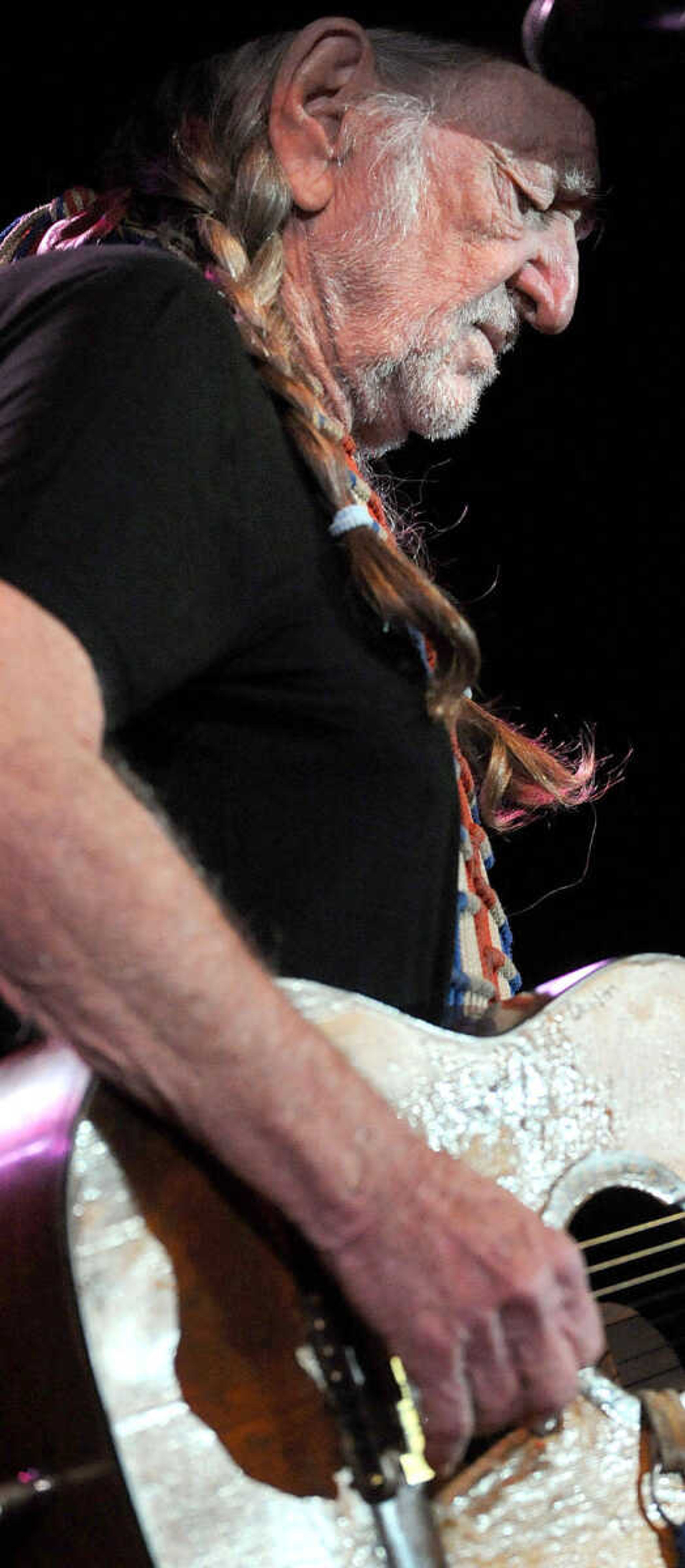 LAURA SIMON ~ lsimon@semissourian.com
Country music legend Willie Nelson performs Sunday night, April 8, 2012 at the Show Me Center in Cape Girardeau.