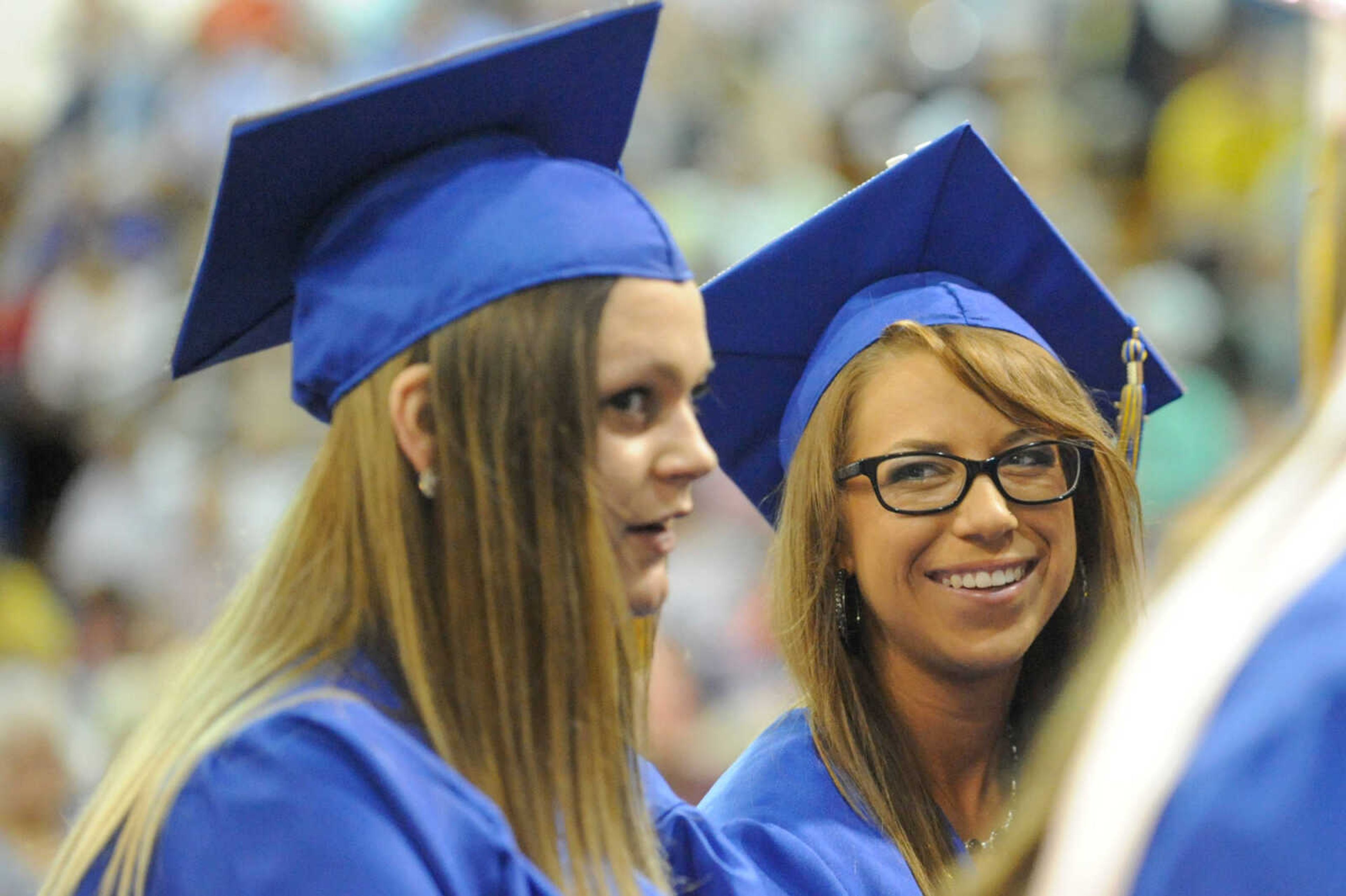 GLENN LANDBERG ~ glandberg@semissourian.com

Seniors watch the commencement ceremony Sunday, May 17, 2015 at Scott City High School.