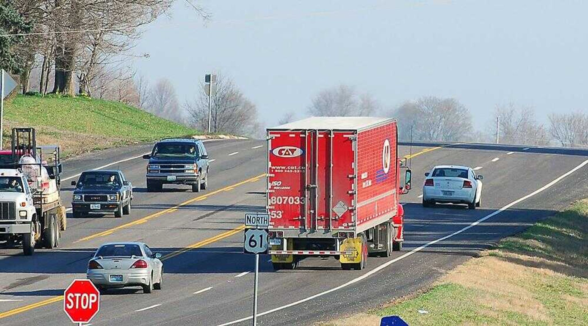 Traffic drove in and out of Fruitland at the Interstate 55 interchange last month. (Diane L. Wilson)