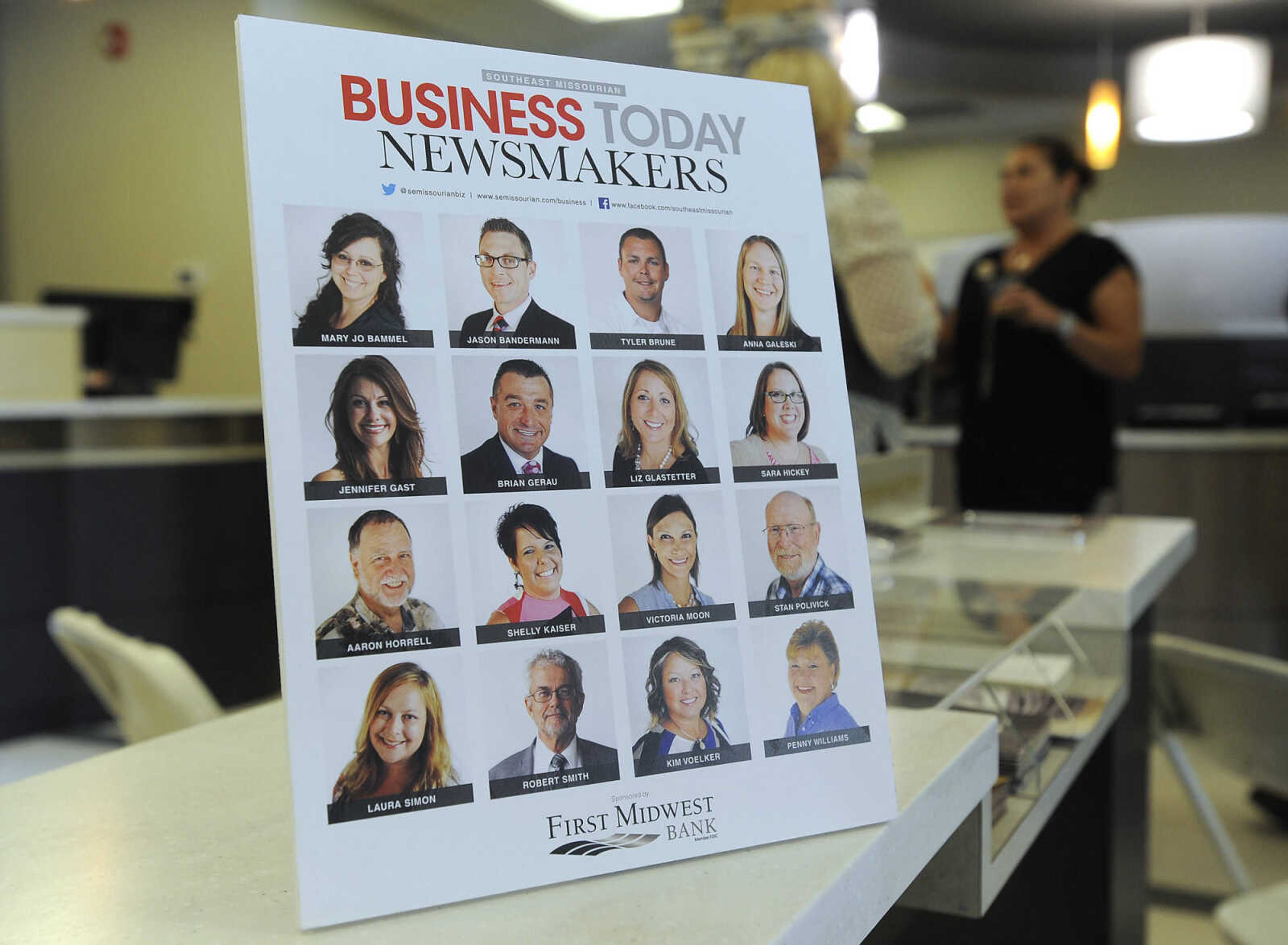 The Business Today Newsmakers awards reception Wednesday, Sept. 7, 2016 at First Midwest Bank in Cape Girardeau.