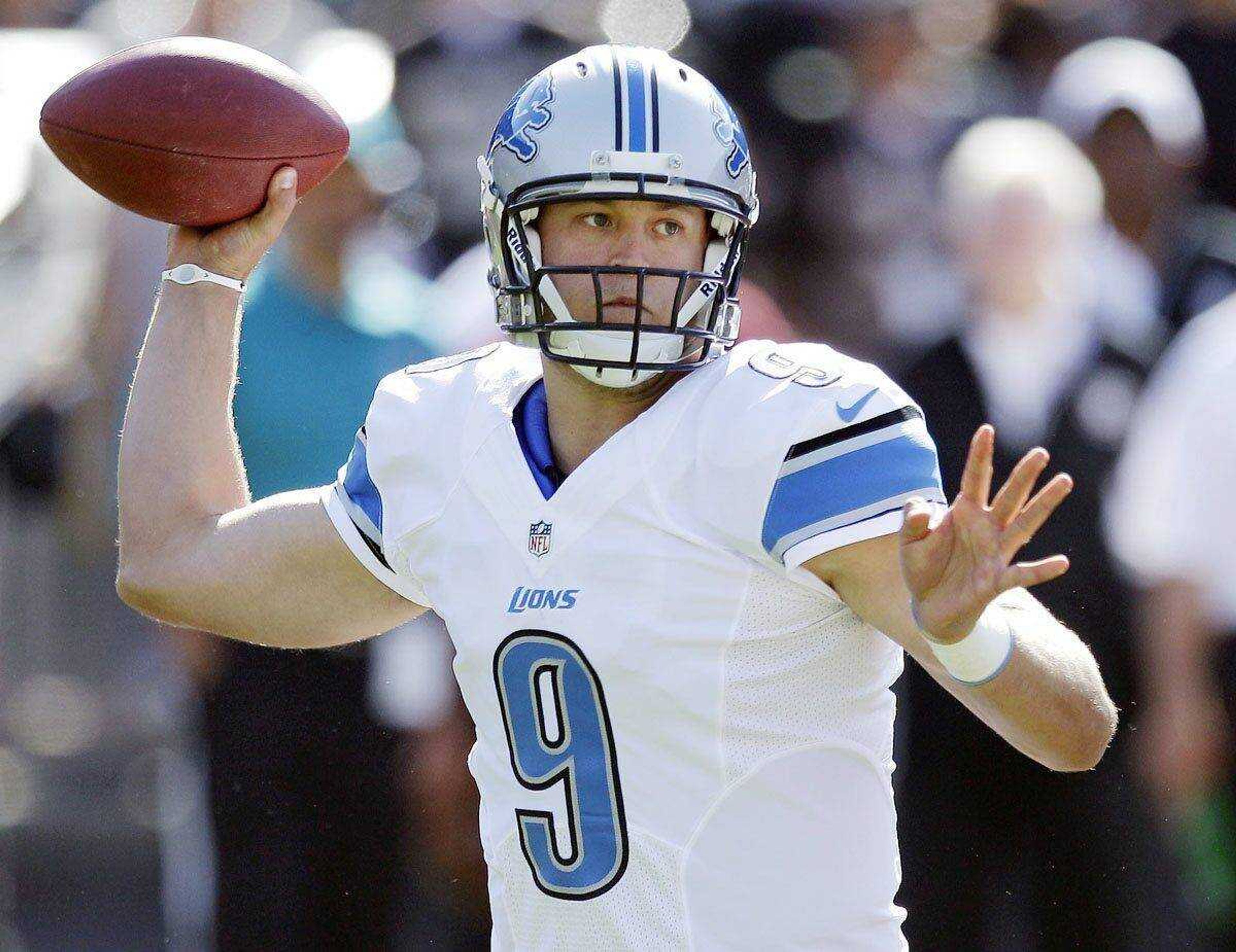 Lions quarterback Matthew Stafford throws against the Raiders during a preseason game in Oakland, Calif. Stafford was the first overall selection in the 2009 draft.