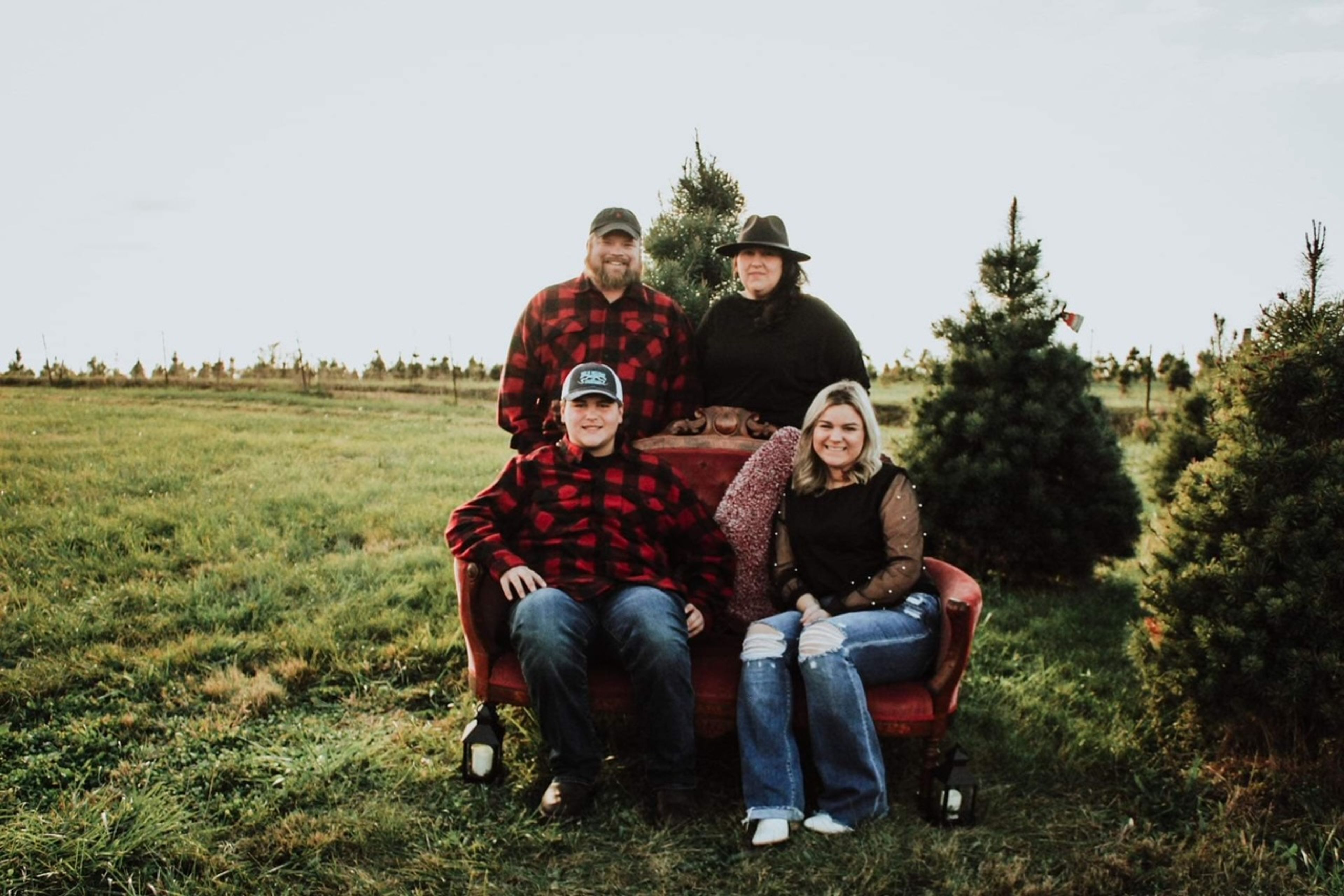 Trey Wiginton, top left, with his family.