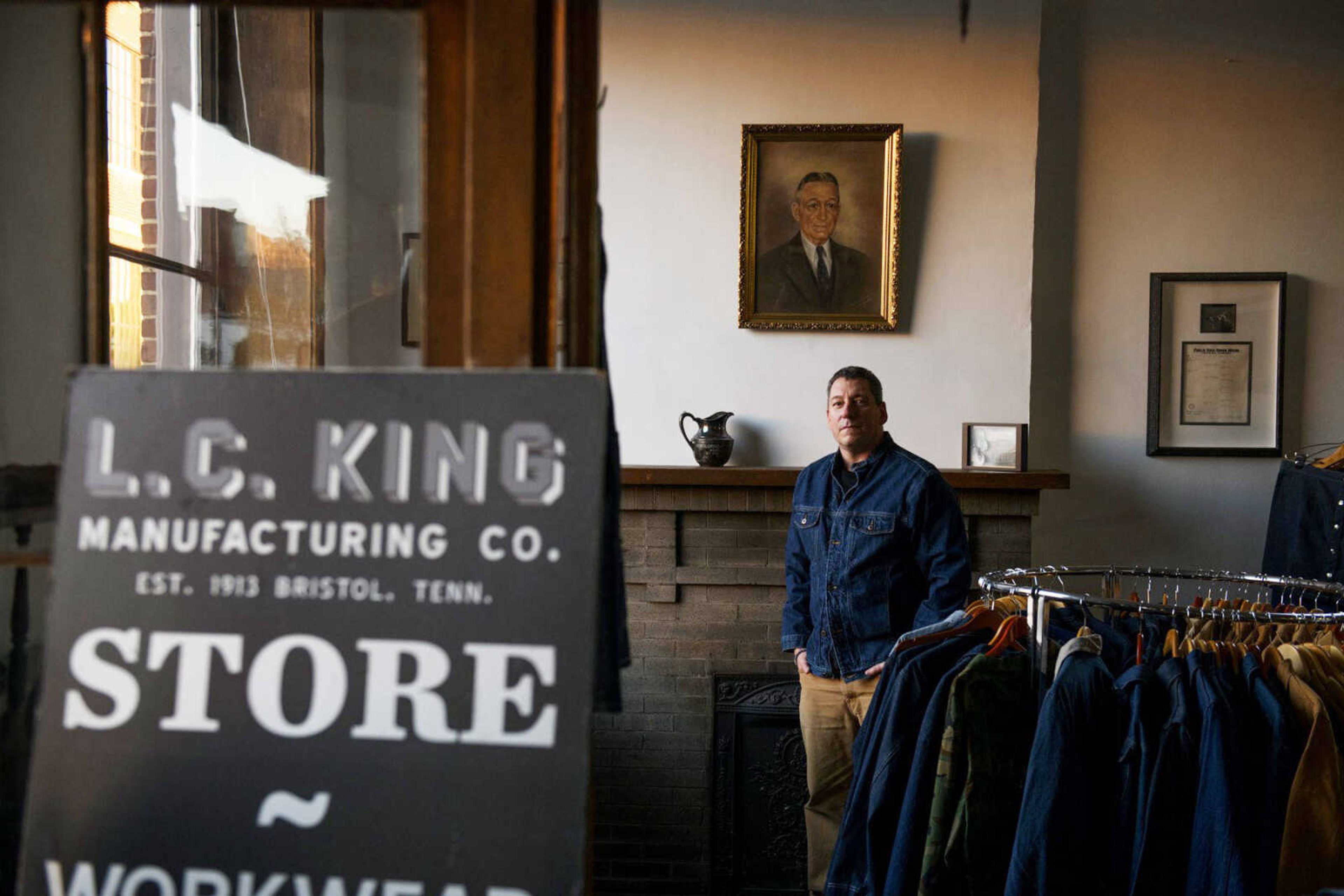 "We can make about 700 masks a day here," says "Jack King, owner of L.C. King Manufacturing Co in Bristol, Tennessee. Photo by Michael Rayne Swensen