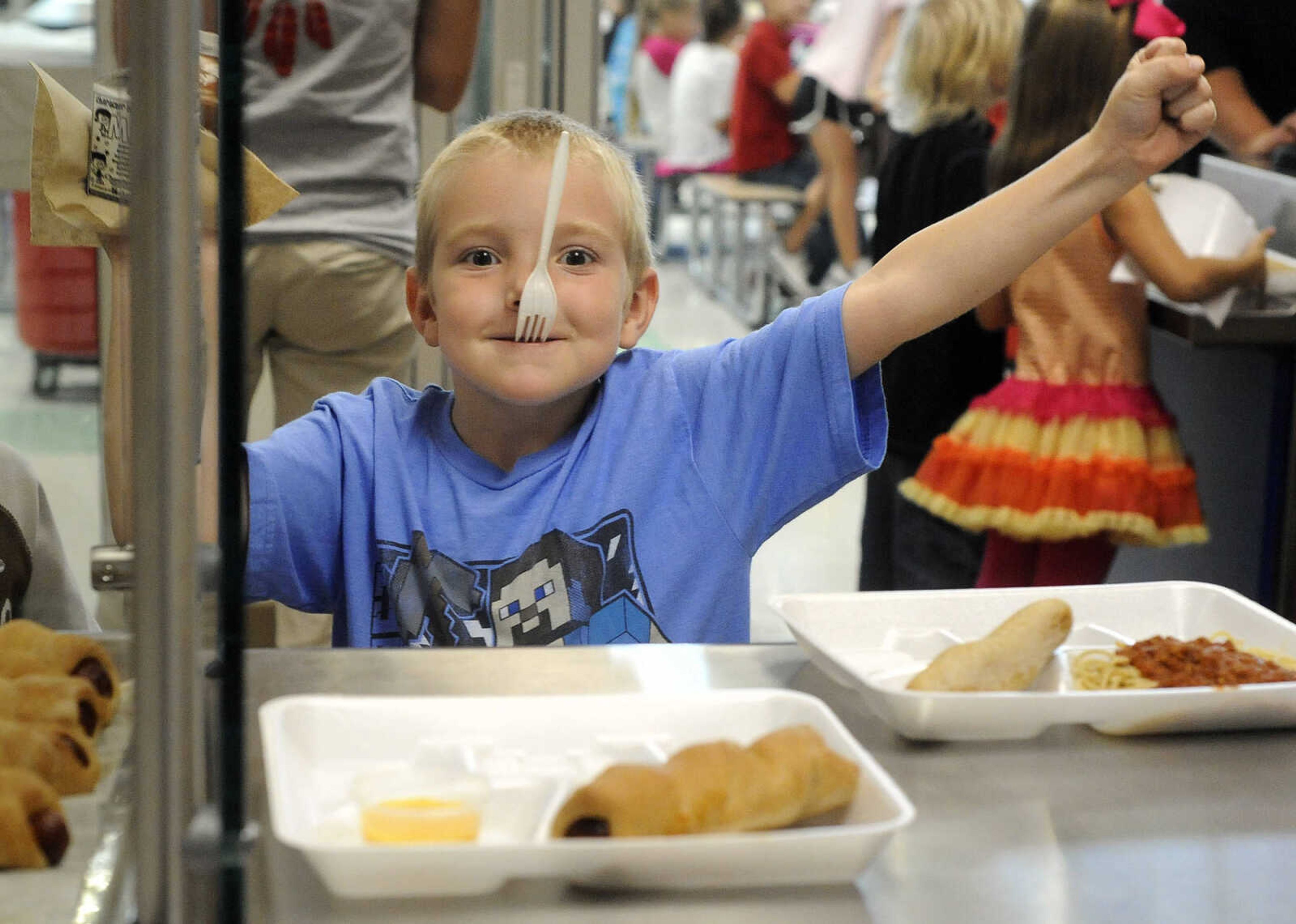 LAURA SIMON ~ lsimon@semissourian.com

Decimus Gill strikes a pose while picking up his lunch tray, Tuesday, Oct. 13, 2015, at East Elementary in Jackson.