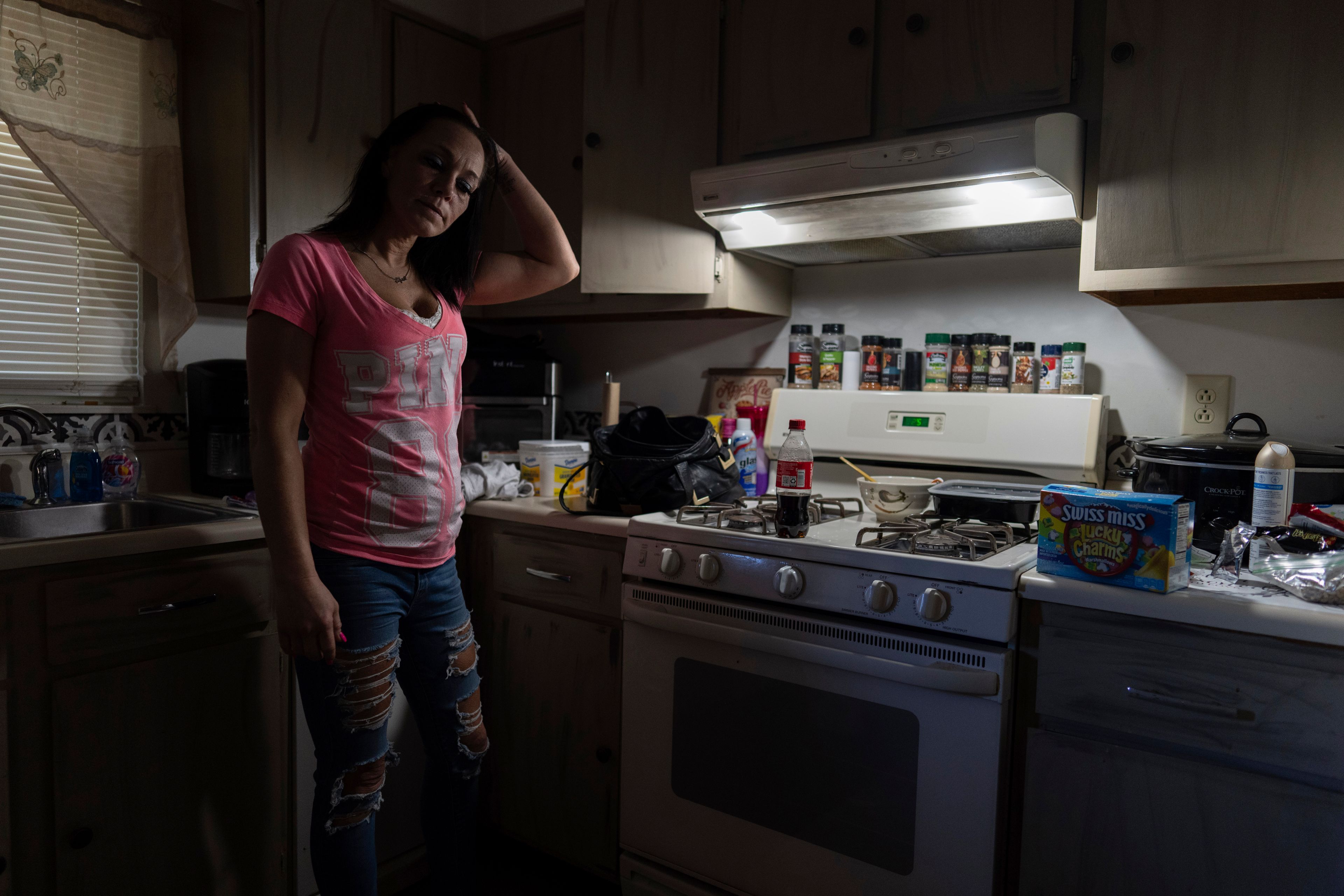 April Youst stands in her kitchen in West Virginia on Wednesday, Oct. 9, 2024. (AP Photo/Carolyn Kaster)