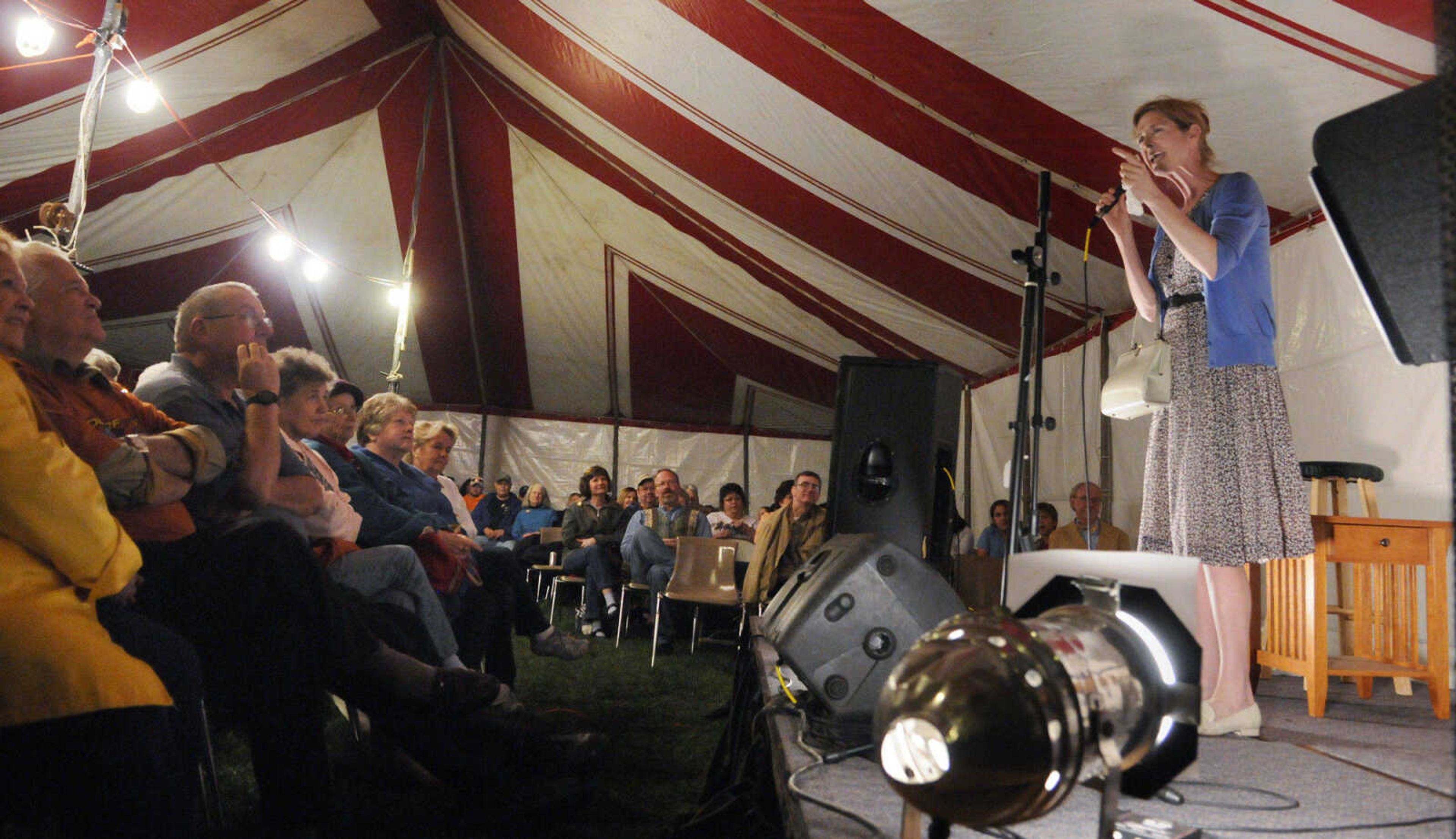 KRISTIN EBERTS ~ keberts@semissourian.com

Storyteller Minton Sparks performs during the Storytelling Festival in Cape Girardeau, Mo., on Friday, April 9, 2010.