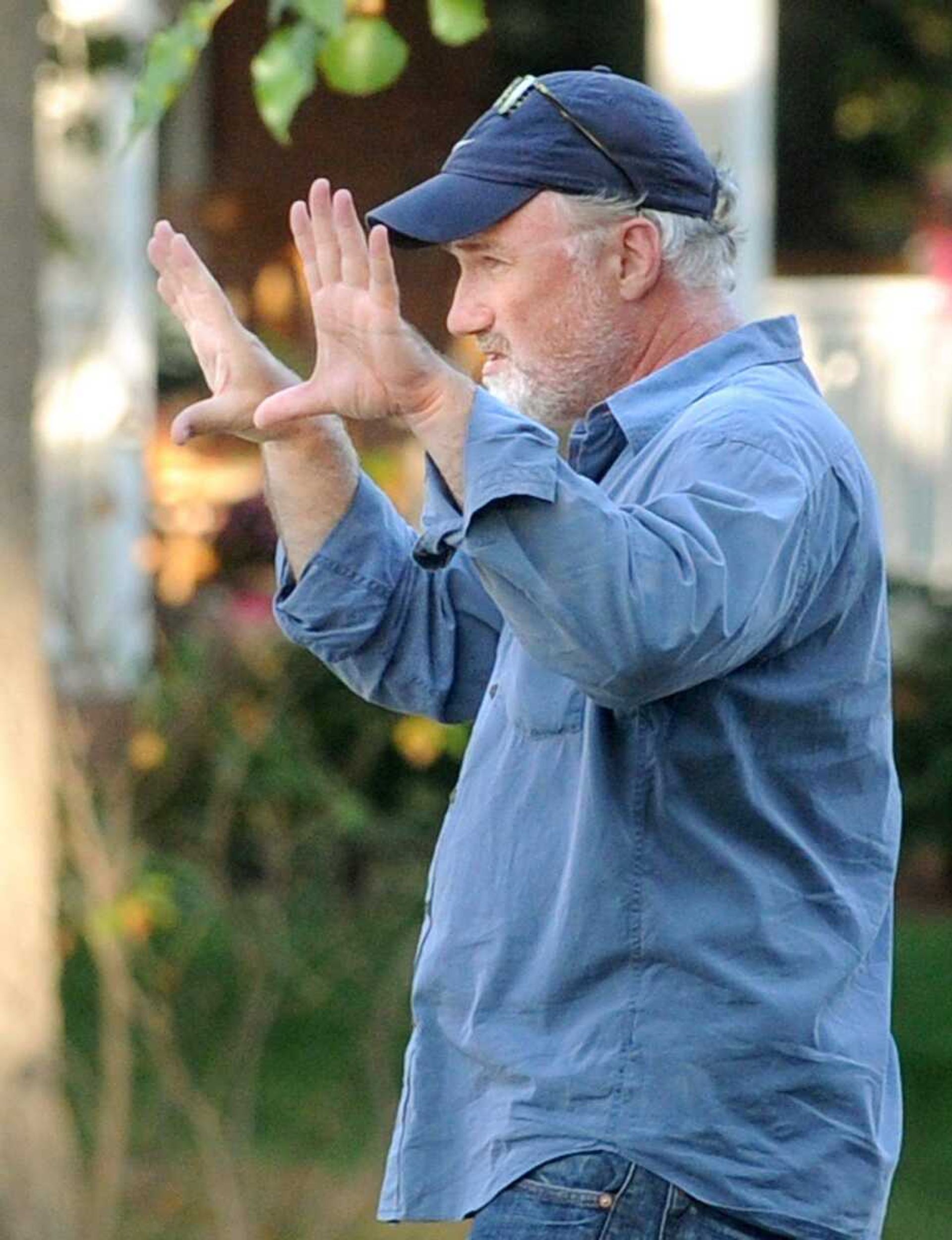 "Gone Girl" director David Fincher on set of the feature film, which is being filmed in Cape Girardeau. (Laura Simon)