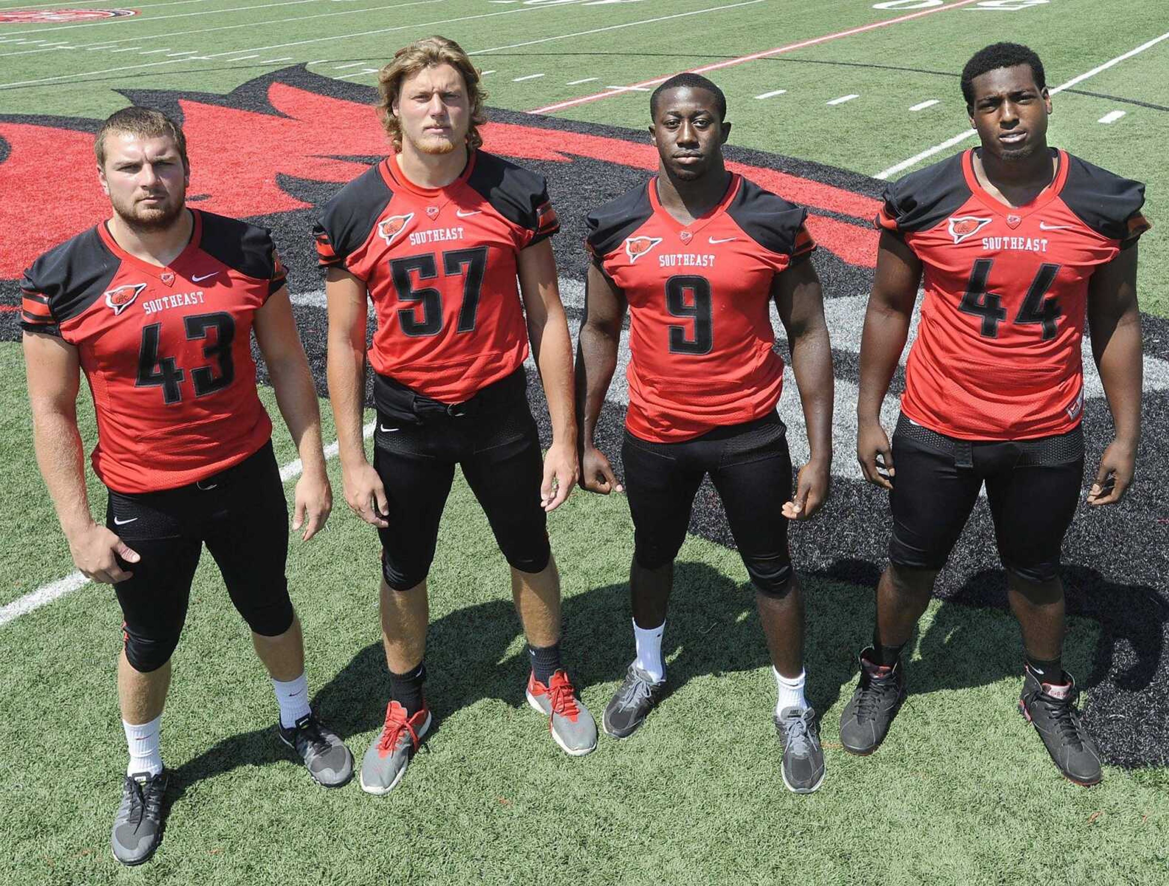 From left to right, Roper Garrett, Chad Meredith, Terrance Hill and Lawrence Hills. (Fred Lynch)