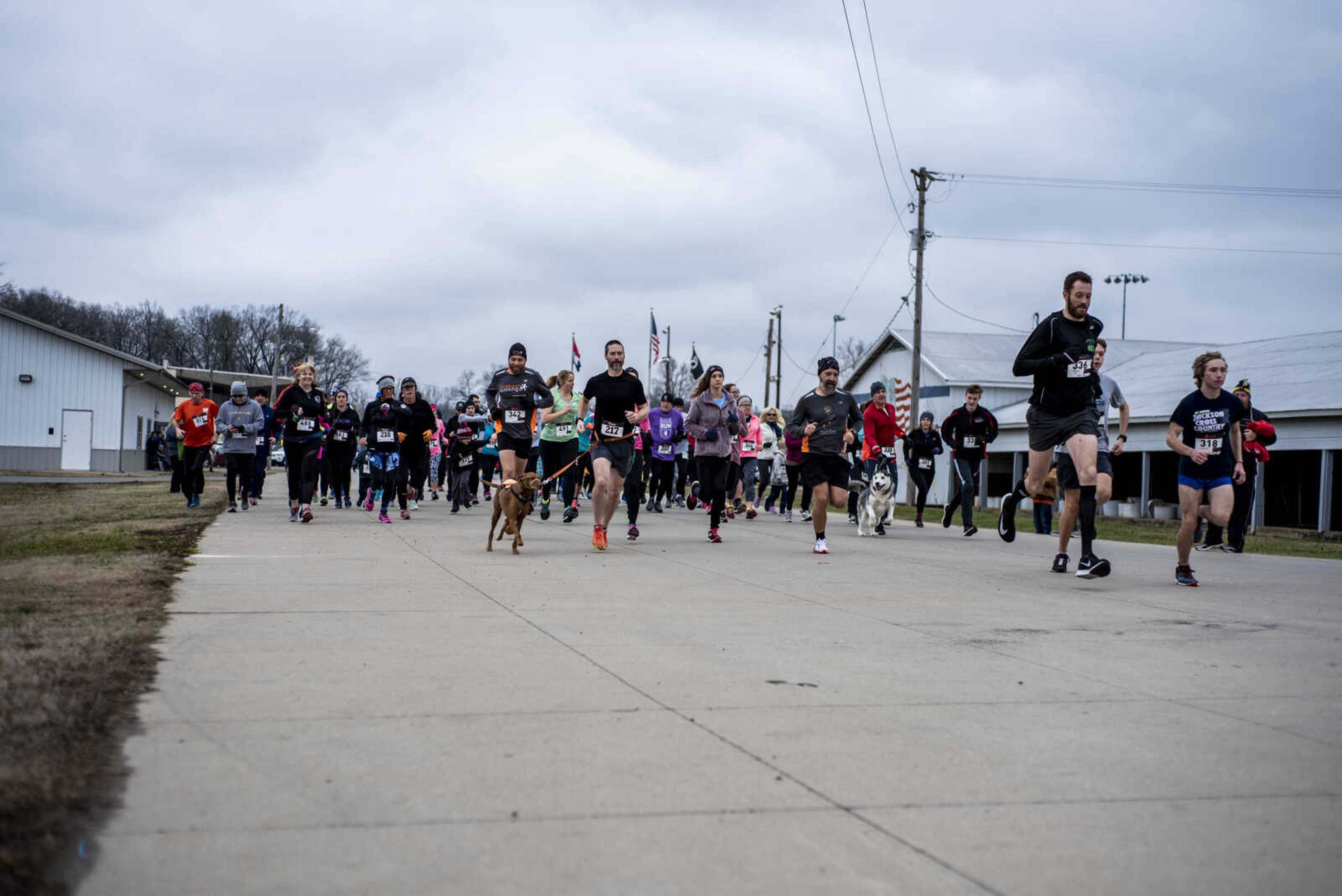 Participants take off at the start of the Resolution Challenge through Arena Park Tuesday, Jan. 1, 2019, in Cape Girardeau.