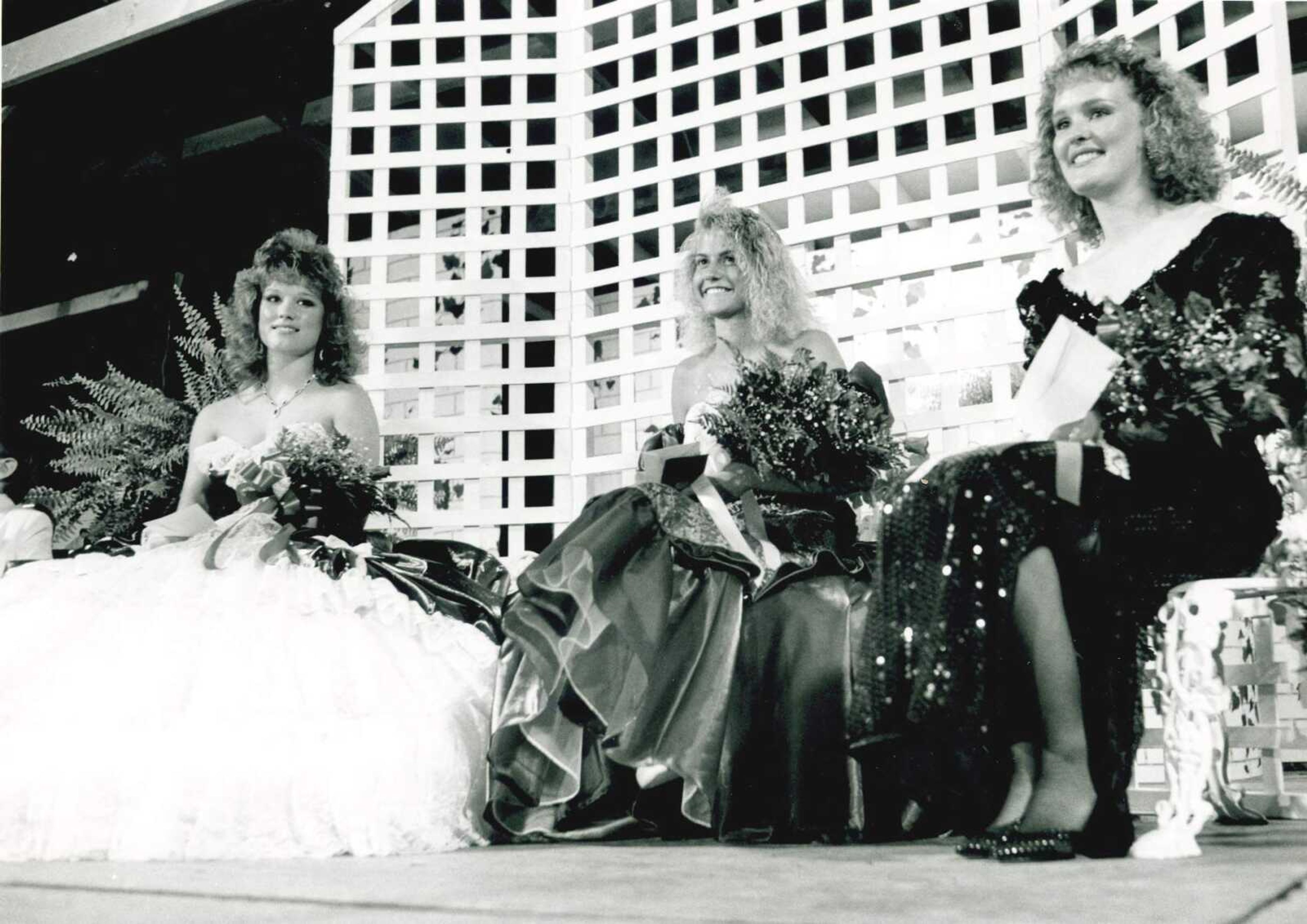 Southeast Missouri archives
Gina Beussink, center, of Gordonville, was the 1988 Homecomers Queen. Pictured with 2nd runner-up Shelley Pietsek, left, of Ste. Genevieve, Mo., and first runner-up Jaclyn Smith of Cape Girardeau.