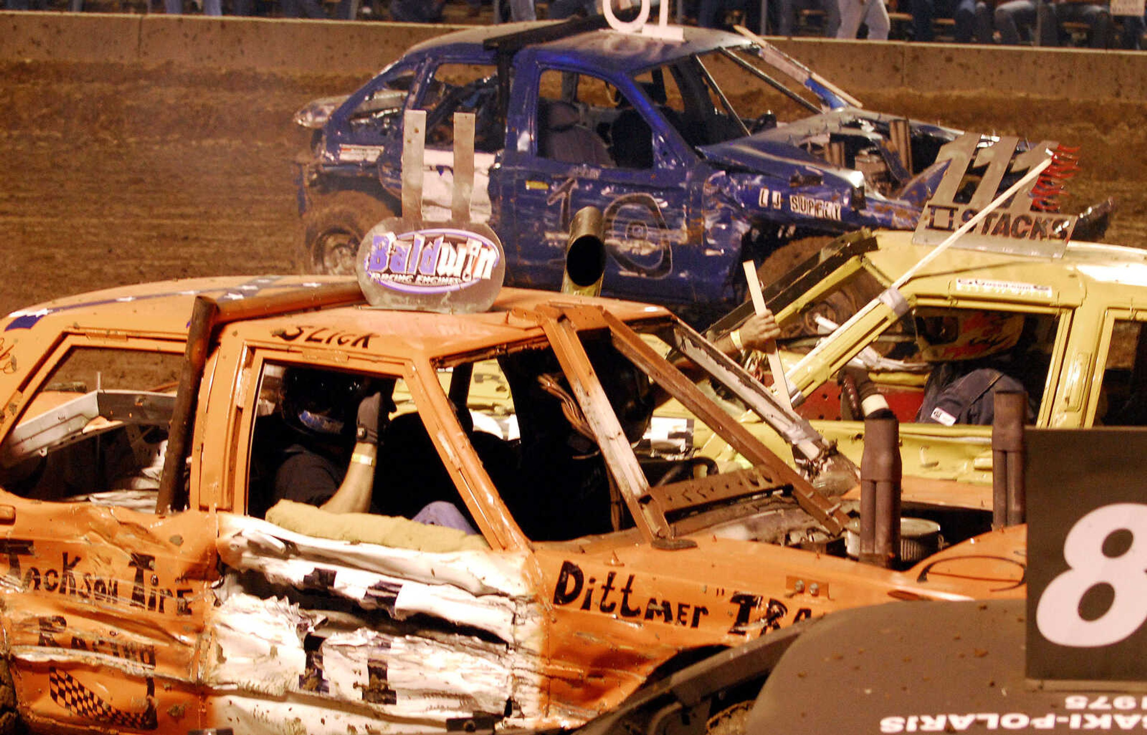 LAURA SIMON~lsimon@semissourian.com
The dual demolition derby at the 155th Annual SEMO District Fair Tuesday, September 14, 2010.