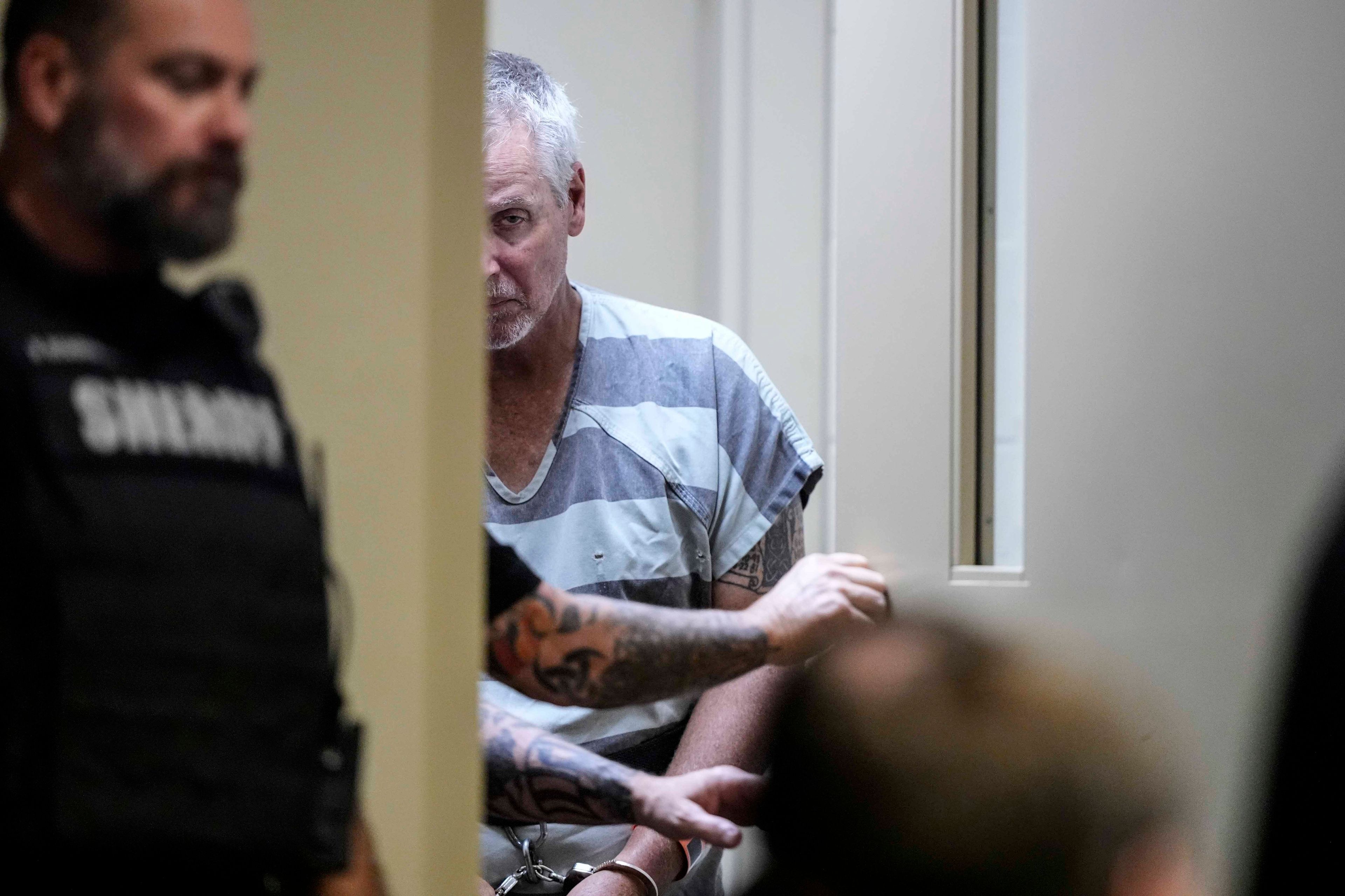 Colin Gray, 54, the father of Apalachee High School shooter Colt Gray, 14, enters the Barrow County courthouse for his first appearance, on Friday, Sept. 6, 2024, in Winder, Ga. (AP Photo/Brynn Anderson)