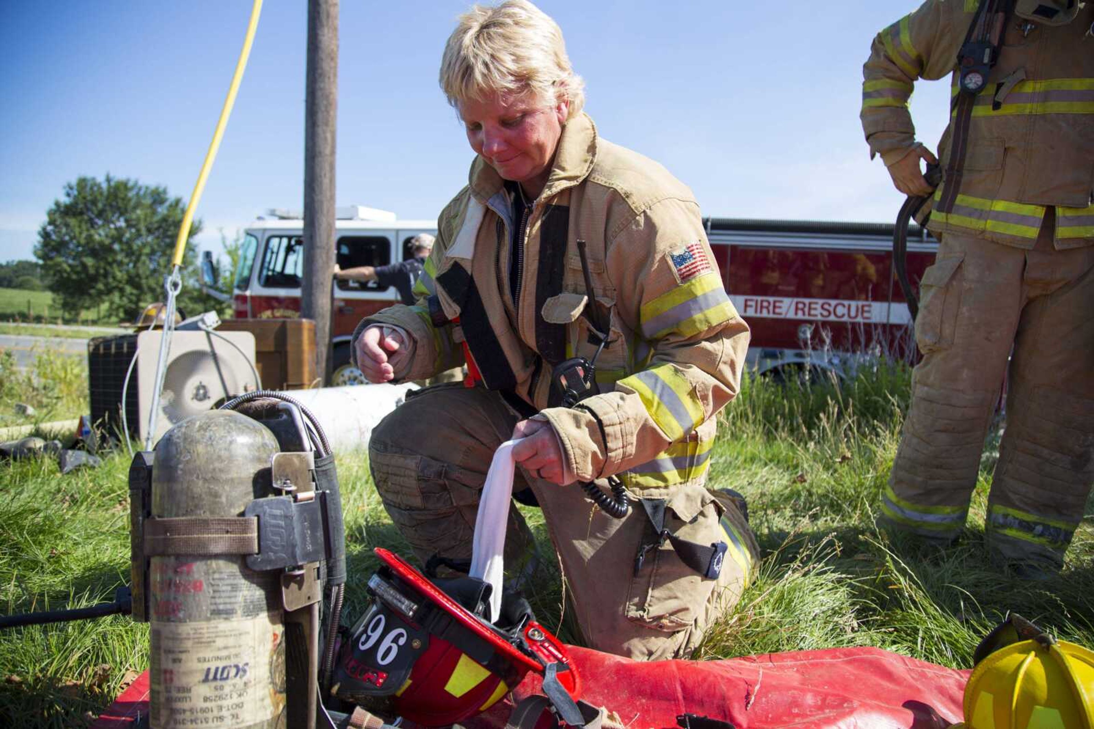 Vicki Moldenhauer participates in a live-fire training exercise June 10 in Cape Girardeau.