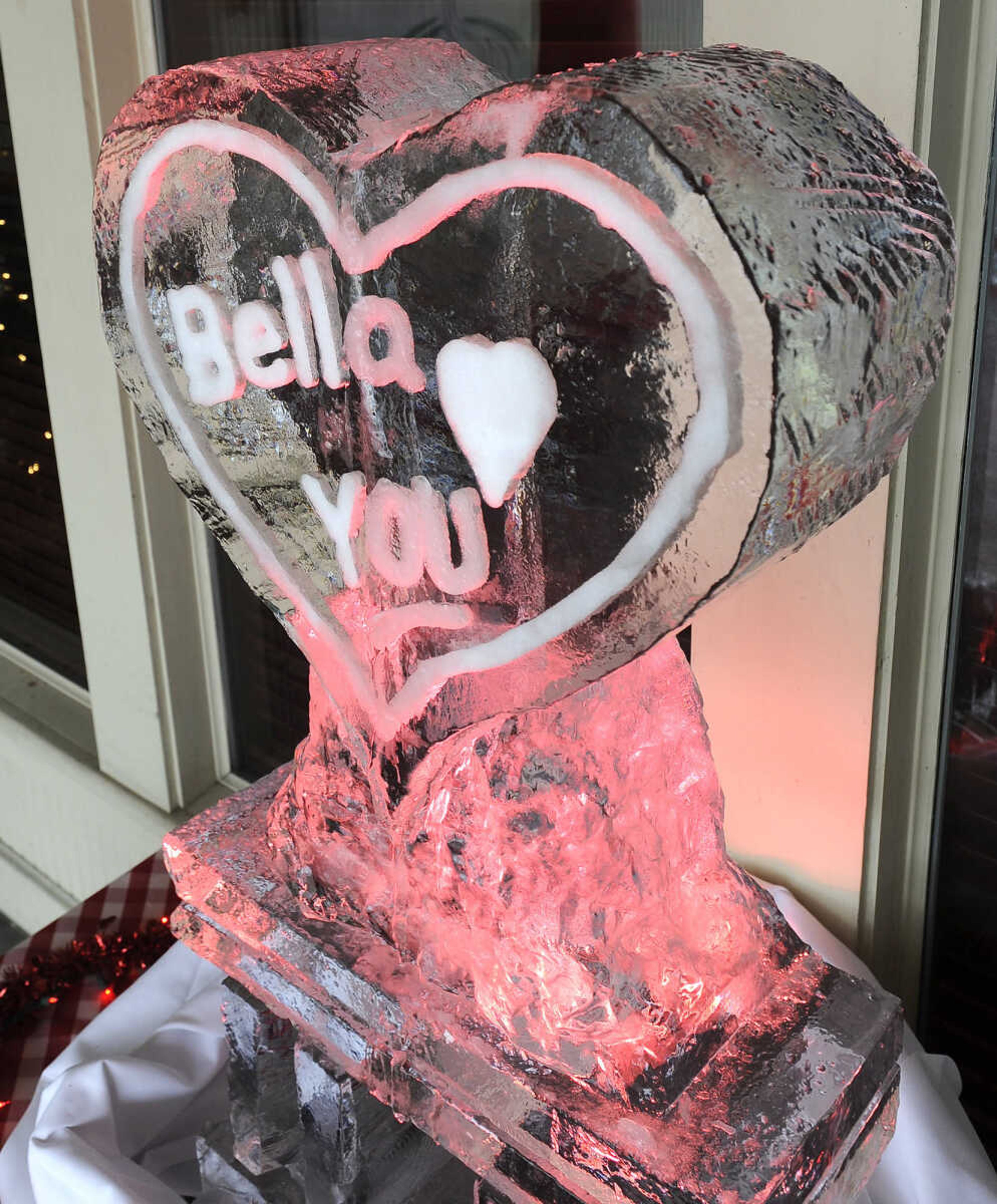 This ice sculpture was sure to last through Valentine's Day outside Bella Italia Ristorante on Sunday, Feb. 14, 2016 in downtown Cape Girardeau.