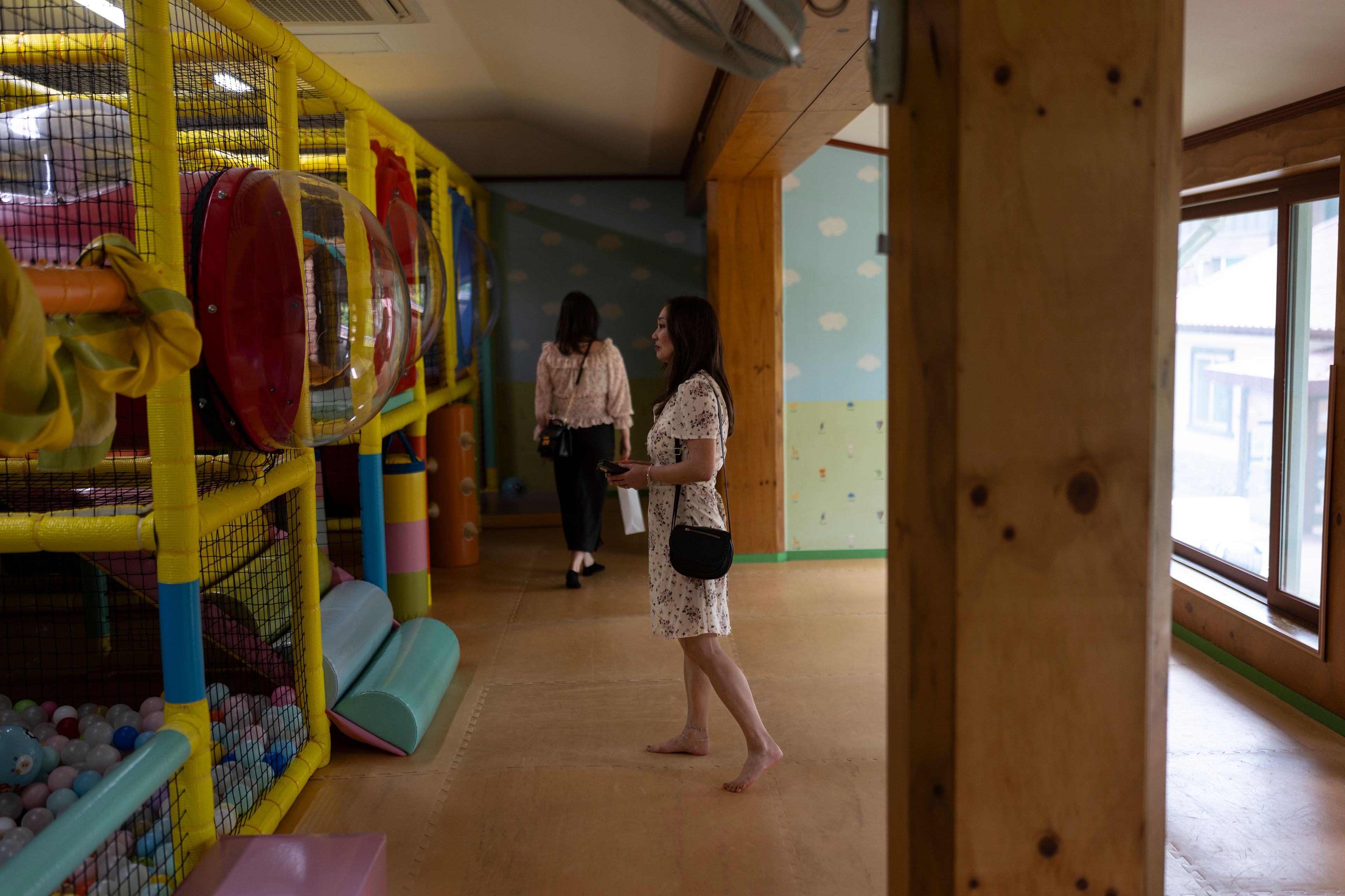 Maja Andersen, an adoptee visiting from Denmark to search for her birth family, visits the Star of the Sea Orphanage in Incheon, South Korea, Monday, May 20, 2024, where she stayed until her adoption at seven months old. She visited the facility to look for documents in hopes of finding her family. (AP Photo/Jae C. Hong)