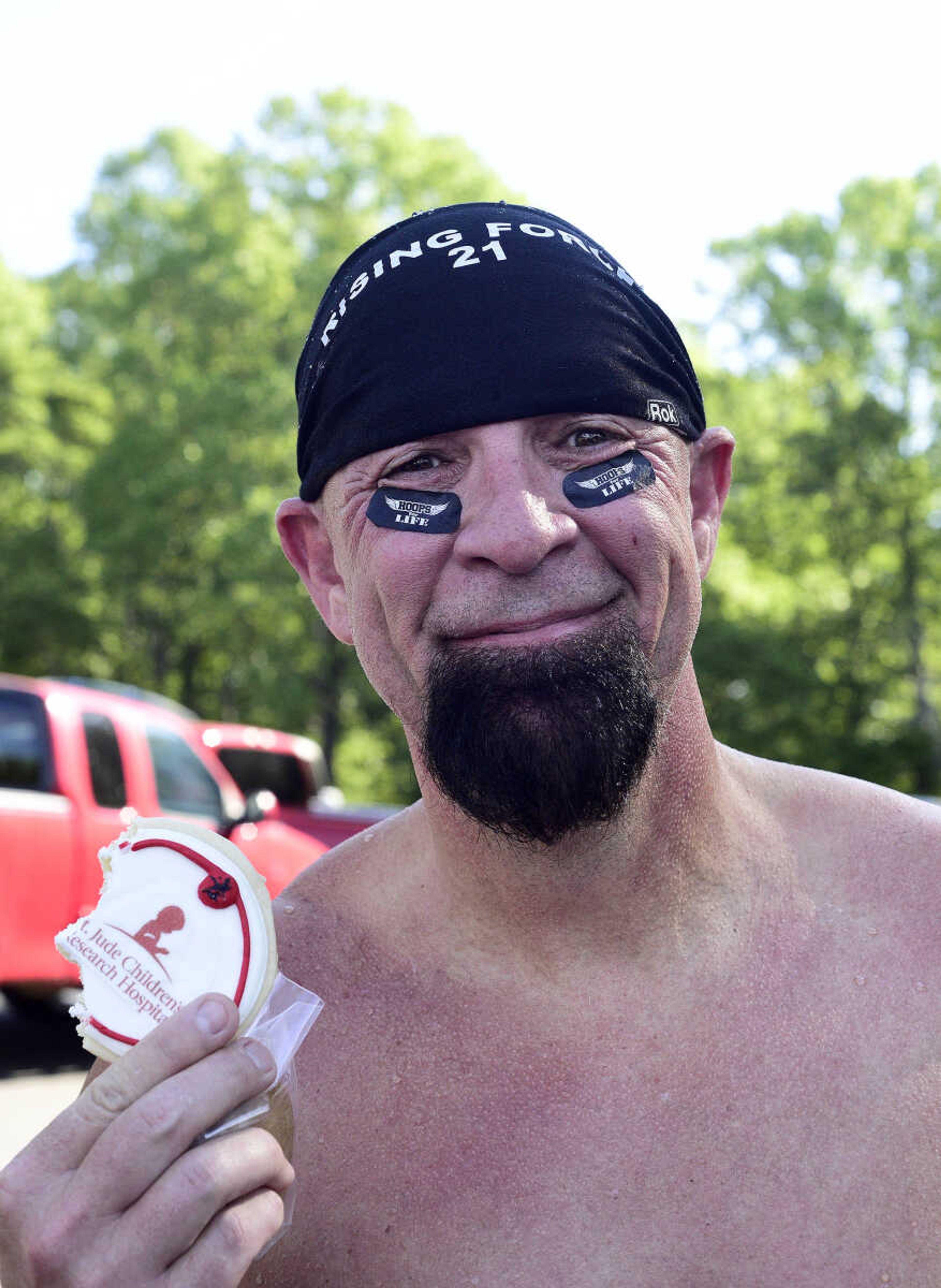 Shannon Aldridge poses for a photo during the first ever St. Jude Heroes Yak 'n Run on Saturday, Aug. 26, 2017, at Trail of Tears State Park. All proceeds from the event support St. Jude Children's Research Hospital