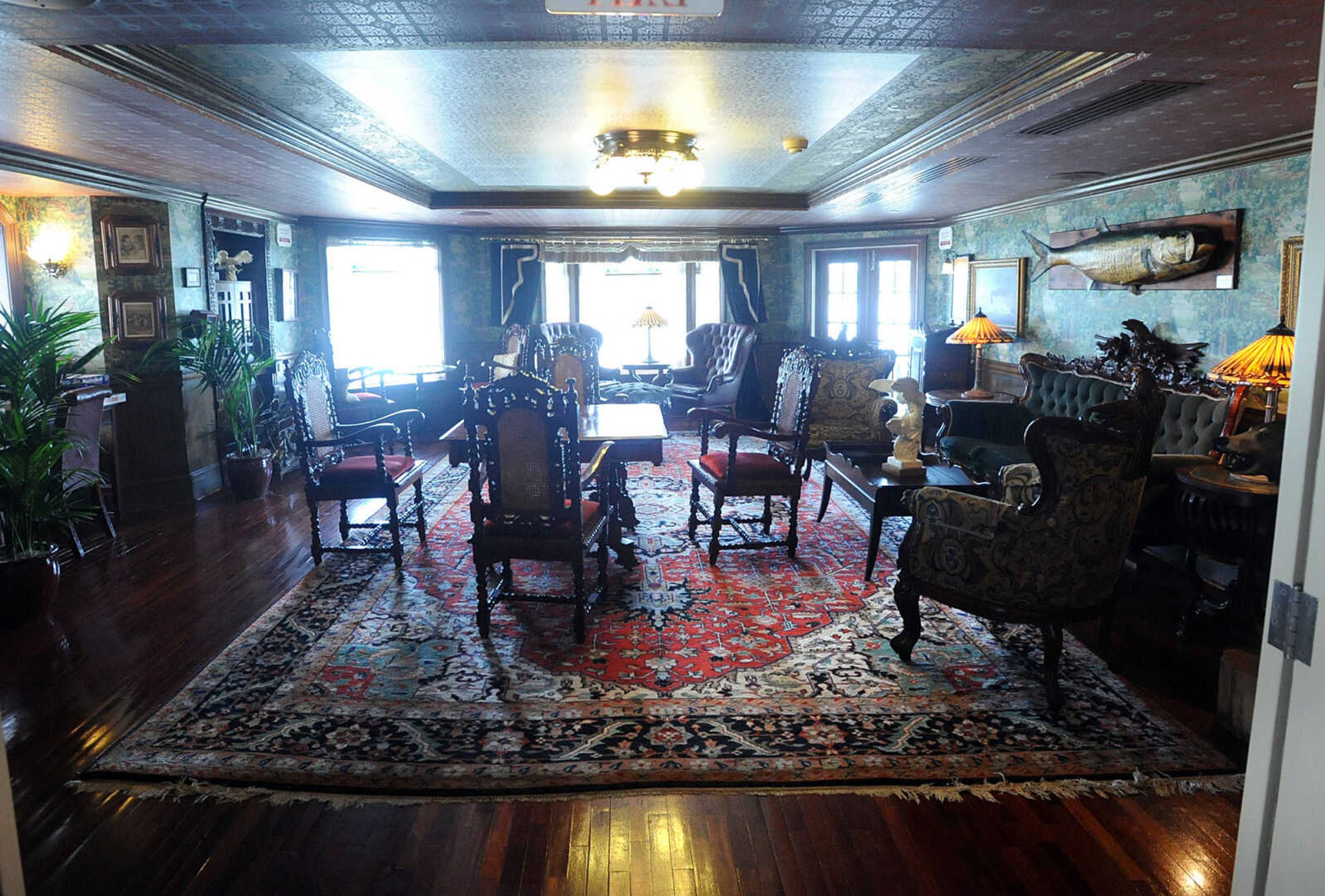 LAURA SIMON ~ lsimon@semissourian.com
The gentleman's room on the second second of the American Queen steamboat as seen Monday, July 2, 2012 in downtown Cape Girardeau.