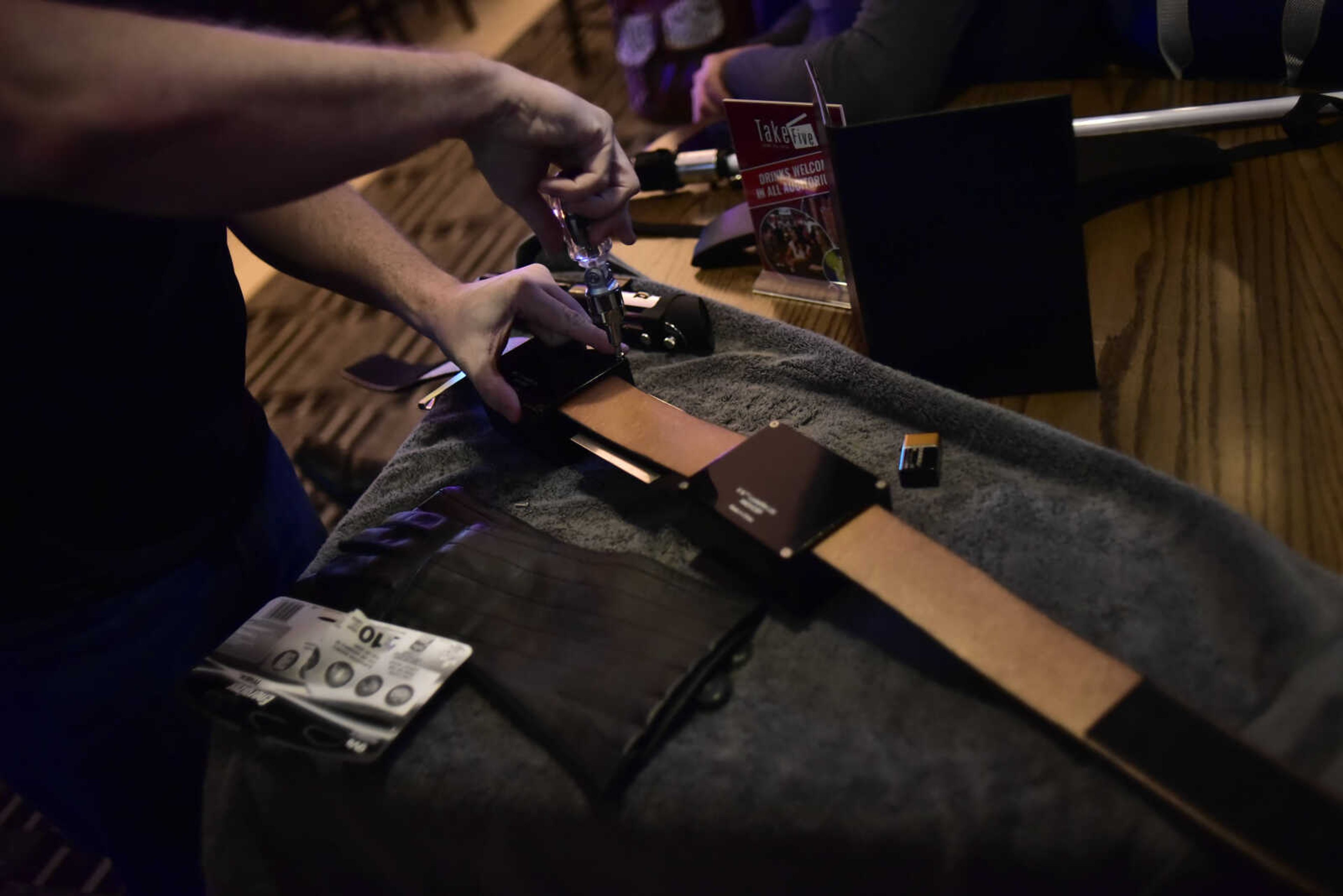 Bobby Fairless puts together his Darth Vader costume before the showing of Star Wars: The Last Jedi Thursday, Dec. 14, 2017 at Cape West Cinema in Cape Girardeau.