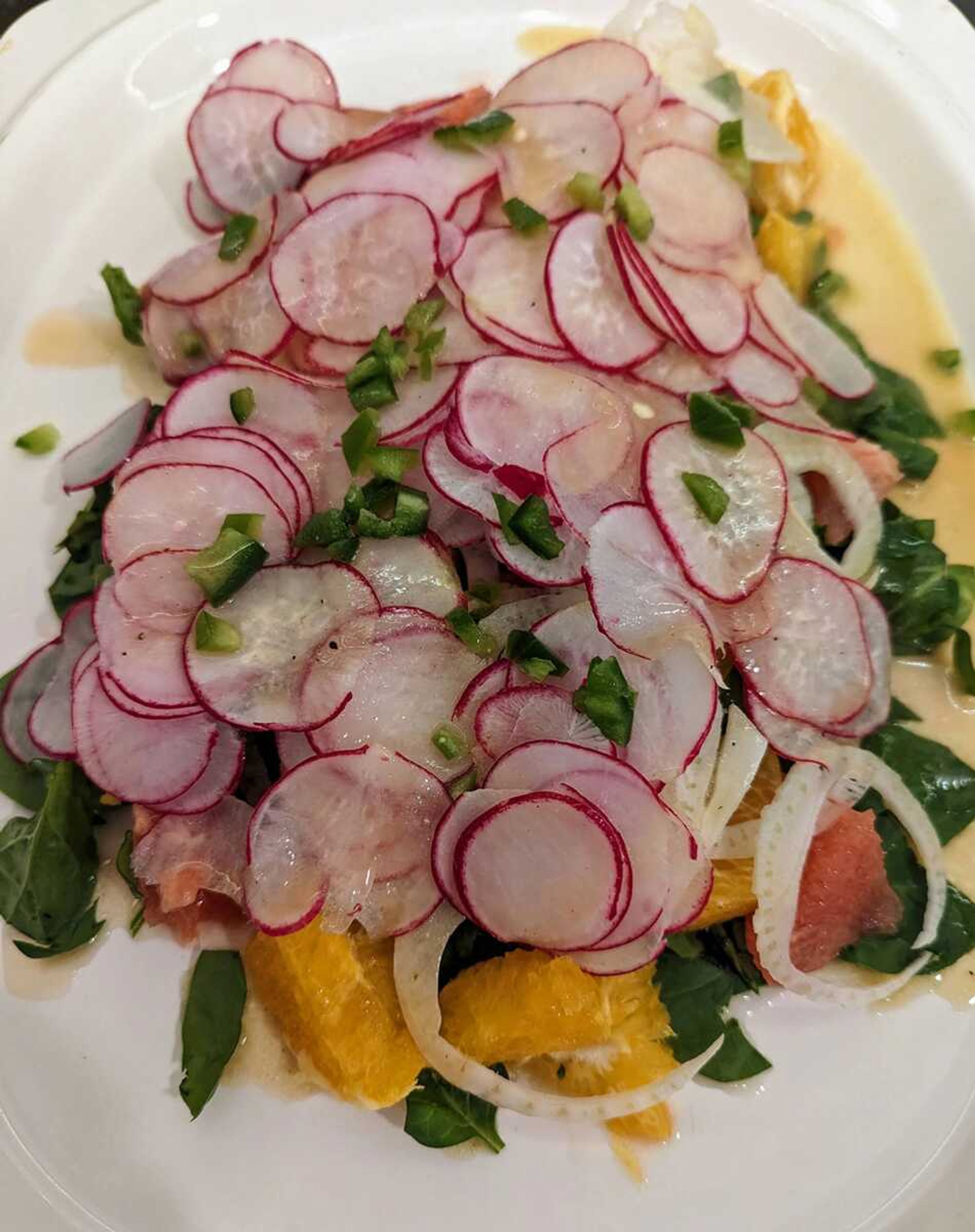 Radishes play a starring role, not merely a supporting one, in this spring salad.