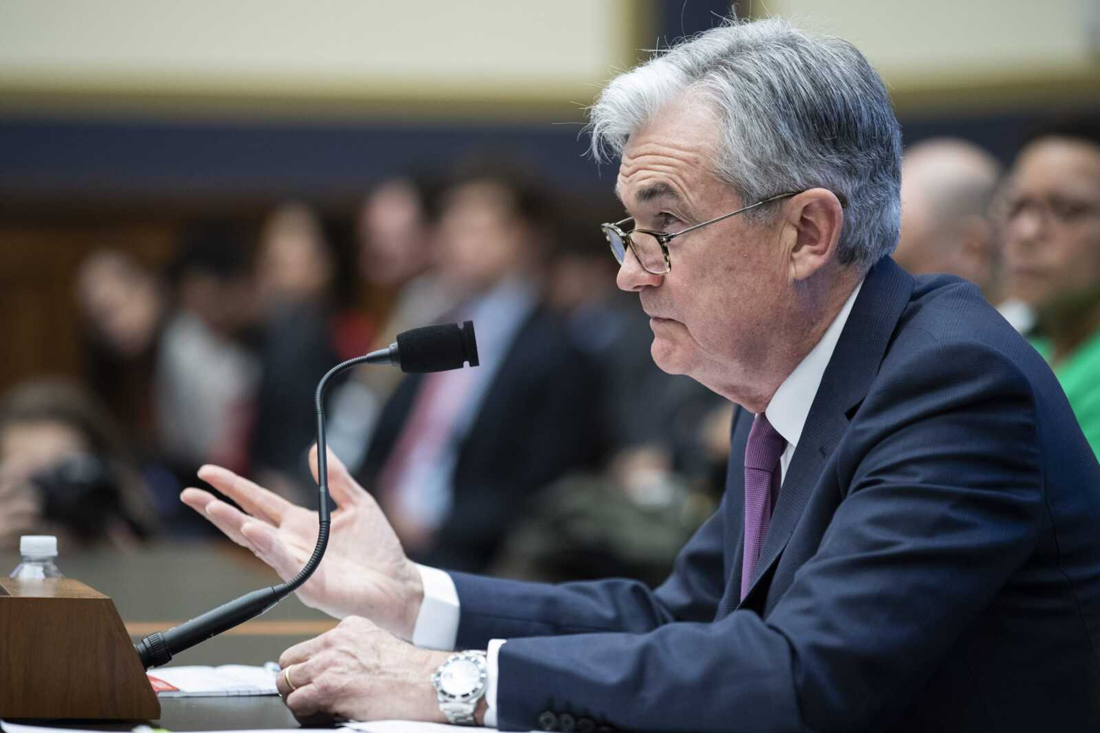 Federal Reserve Chairman Jerome Powell testifies before the House Committee on Financial Services, on Capitol Hill, Tuesday, Feb.11, 2020 in Washington. (AP Photo/Alex Brandon)