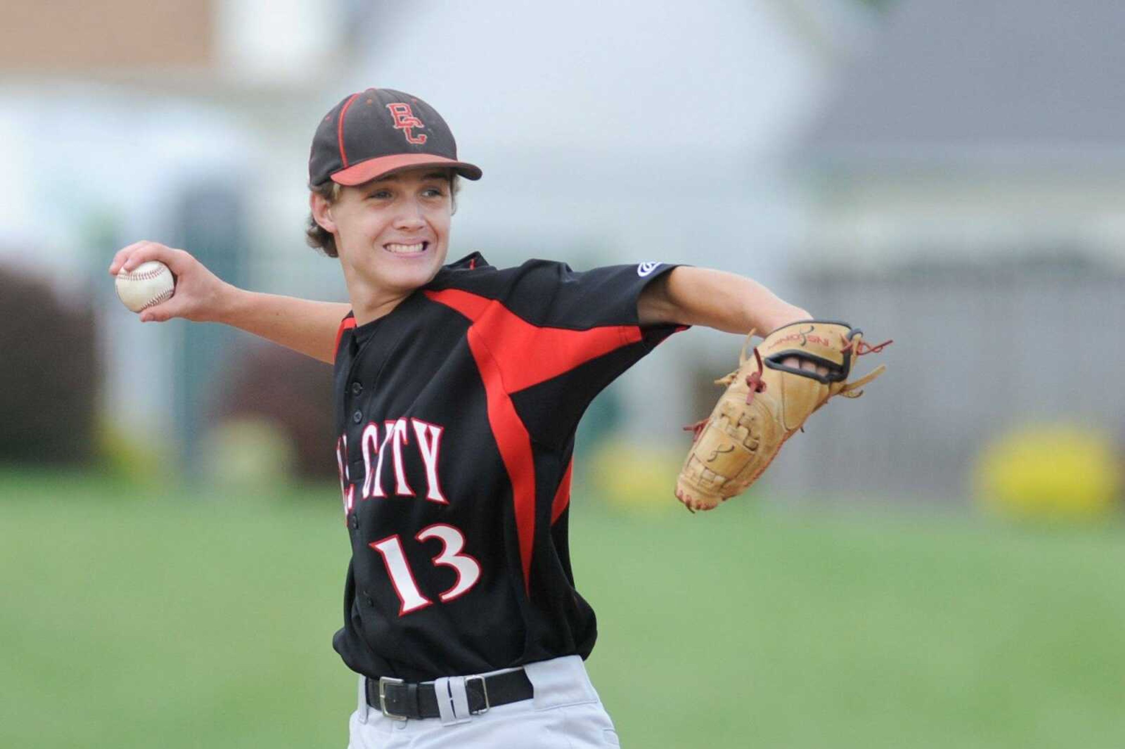 Bell City's Austin Hicks throws to first base for an out against Northwest during a Class 1 semifinal, Tuesday, June 2, 2015 in O Fallon, Missouri. (Glenn Landberg)