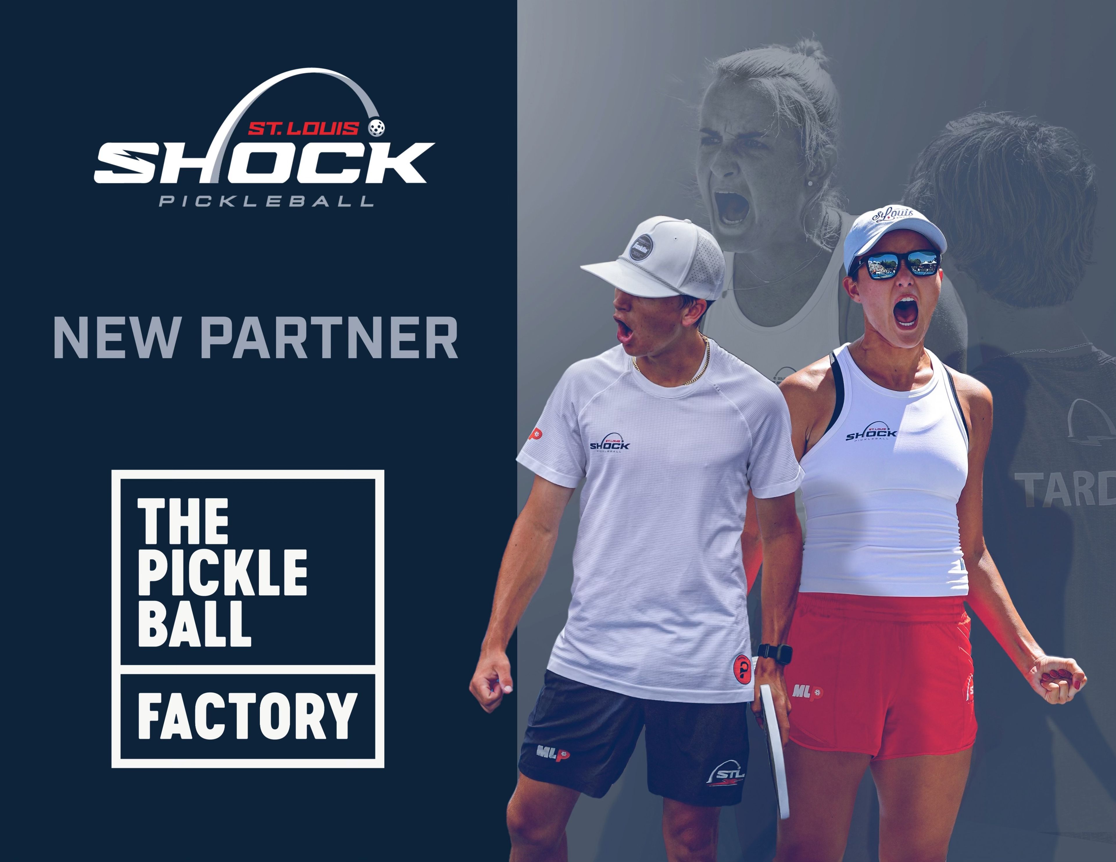 Top ranked Major League Pickleball players for the St. Louis Shock Hayden Patriquin and Anna Bright join the Shock in celebrating the partnership with The Pickleball Factory soon to open in December.