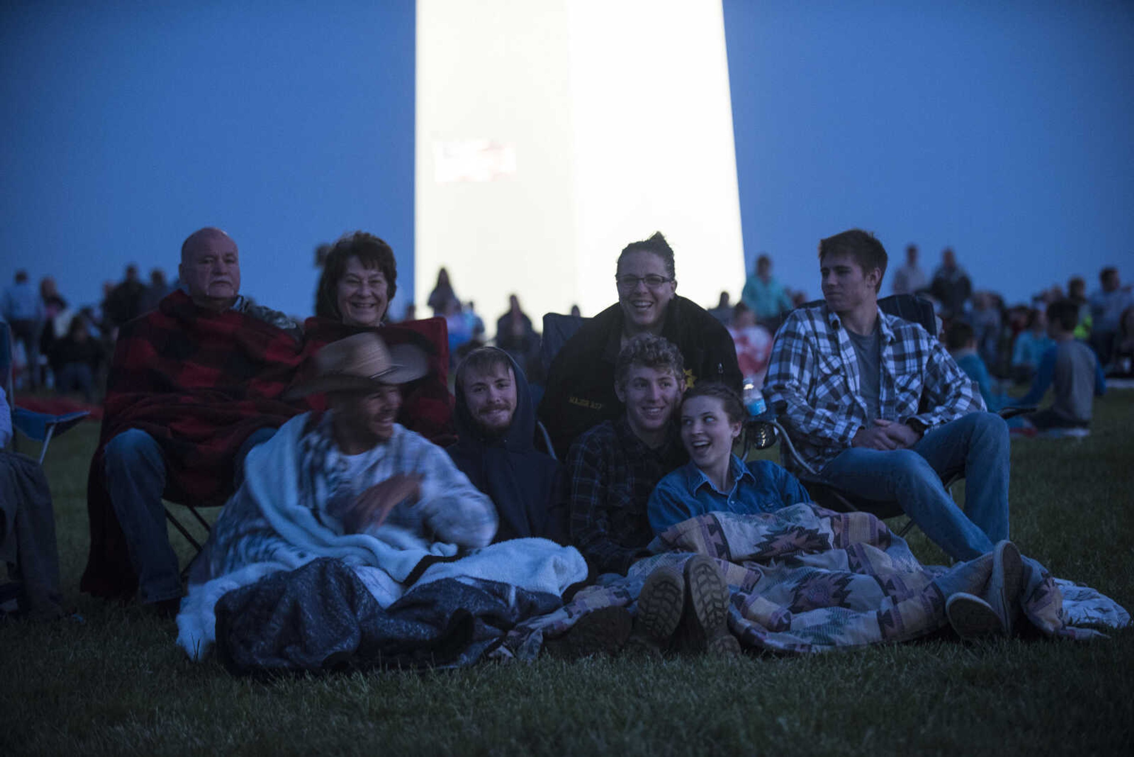 People gather during the 81st annual Easter Sunrise Service at the Bald Knob Cross of Peace Sunday, April 16, 2017 in Alto Pass, Illinois.