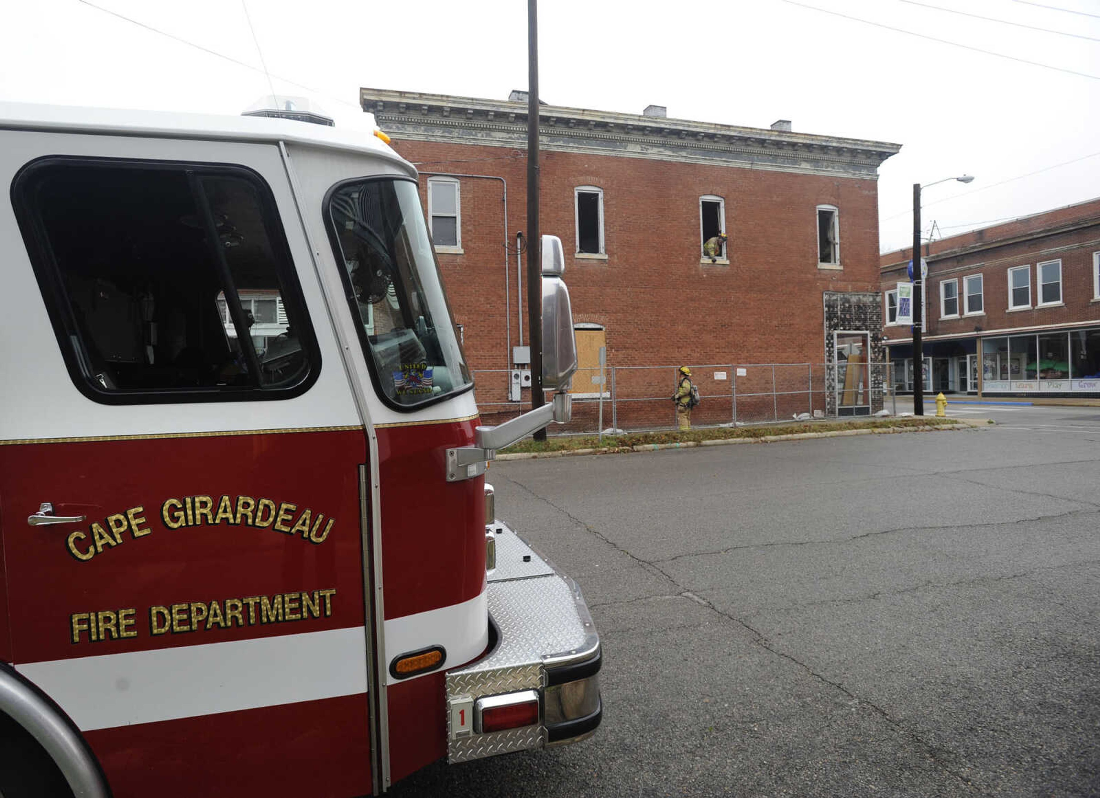 Cape Girardeau firefighters are training in the building at Broadway and Middle Street before it is demolished.