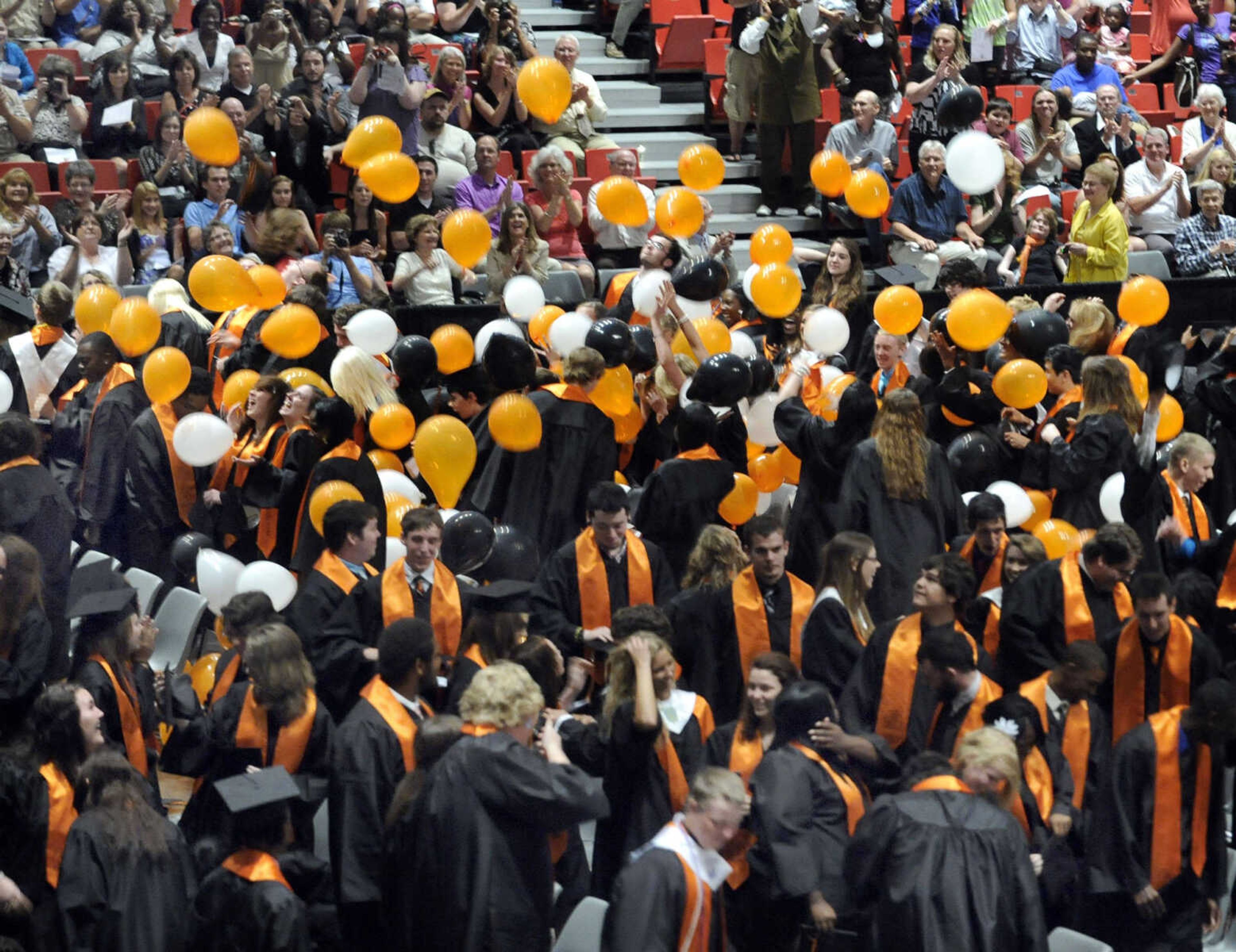 Central High School's Class of 2012 enjoys the finale at commencement Sunday at the Show Me Center. (Fred Lynch)